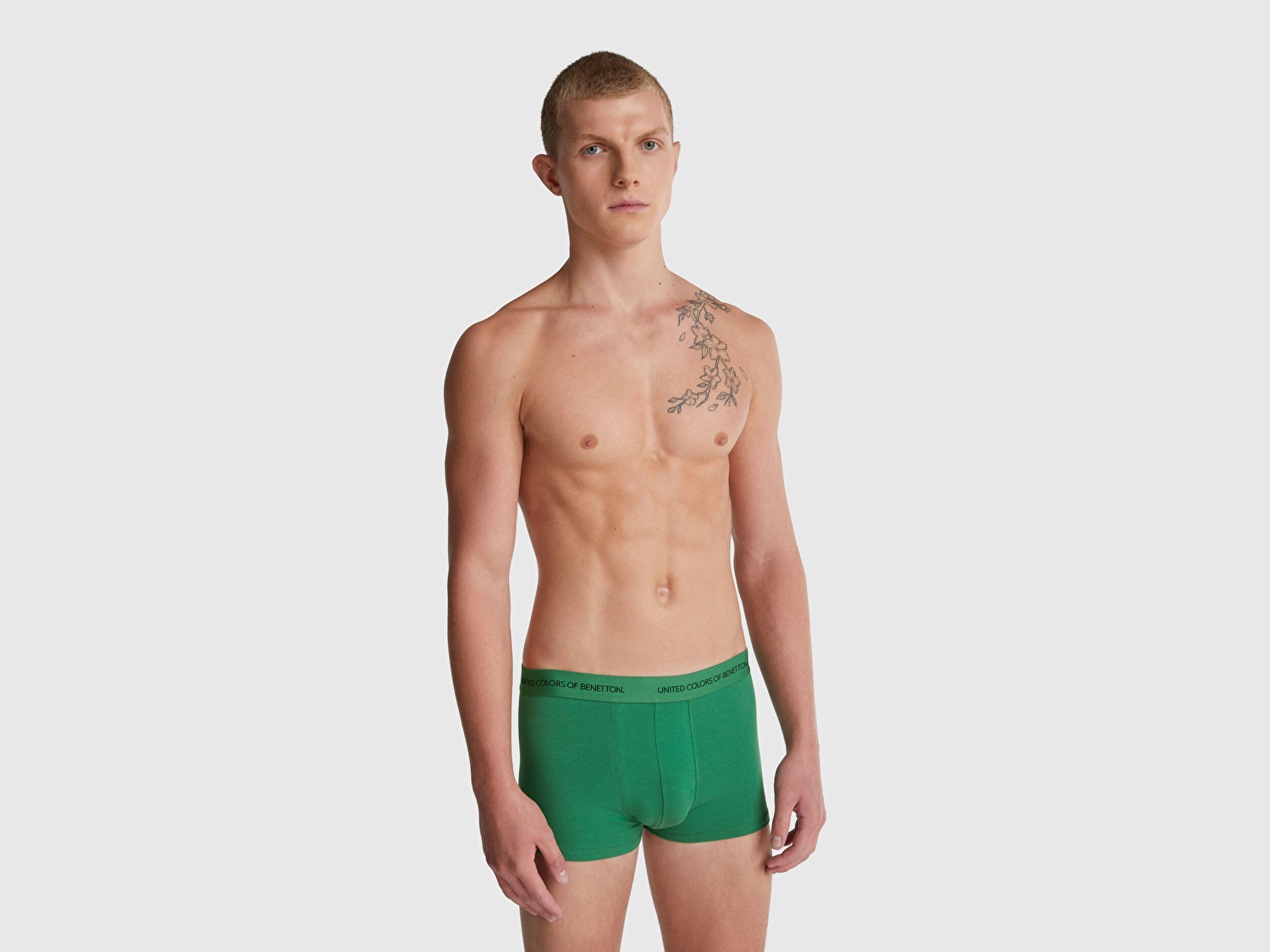 Erkek Yeşil Logo Bantlı Boxer