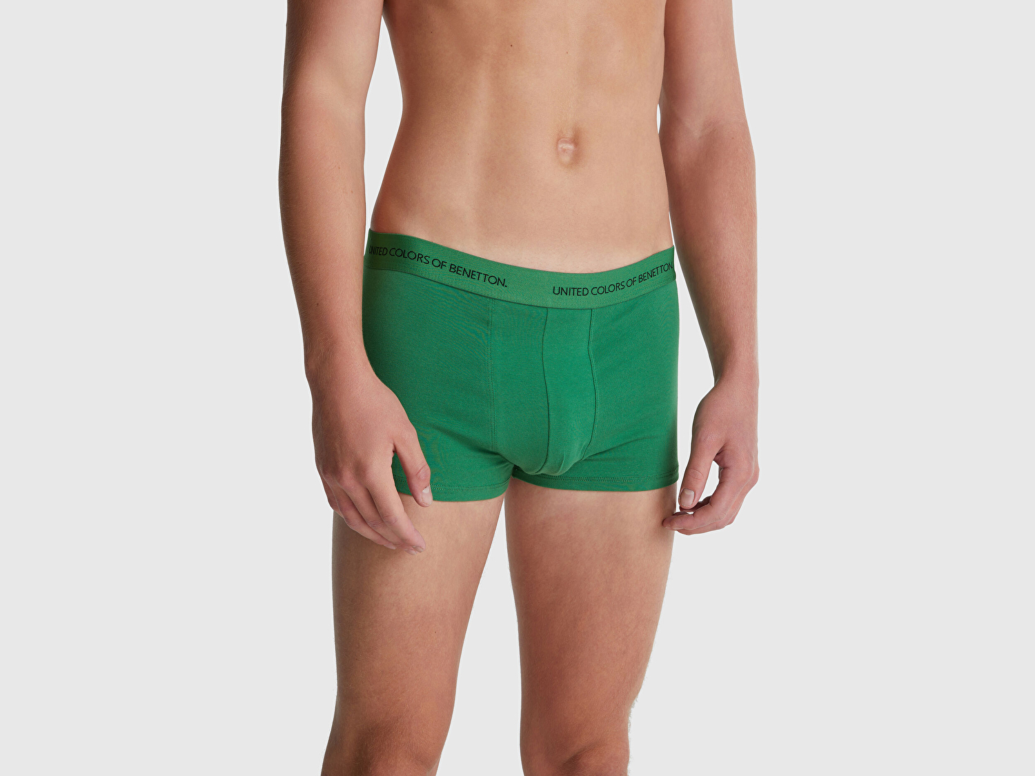 Erkek Yeşil Logo Bantlı Boxer