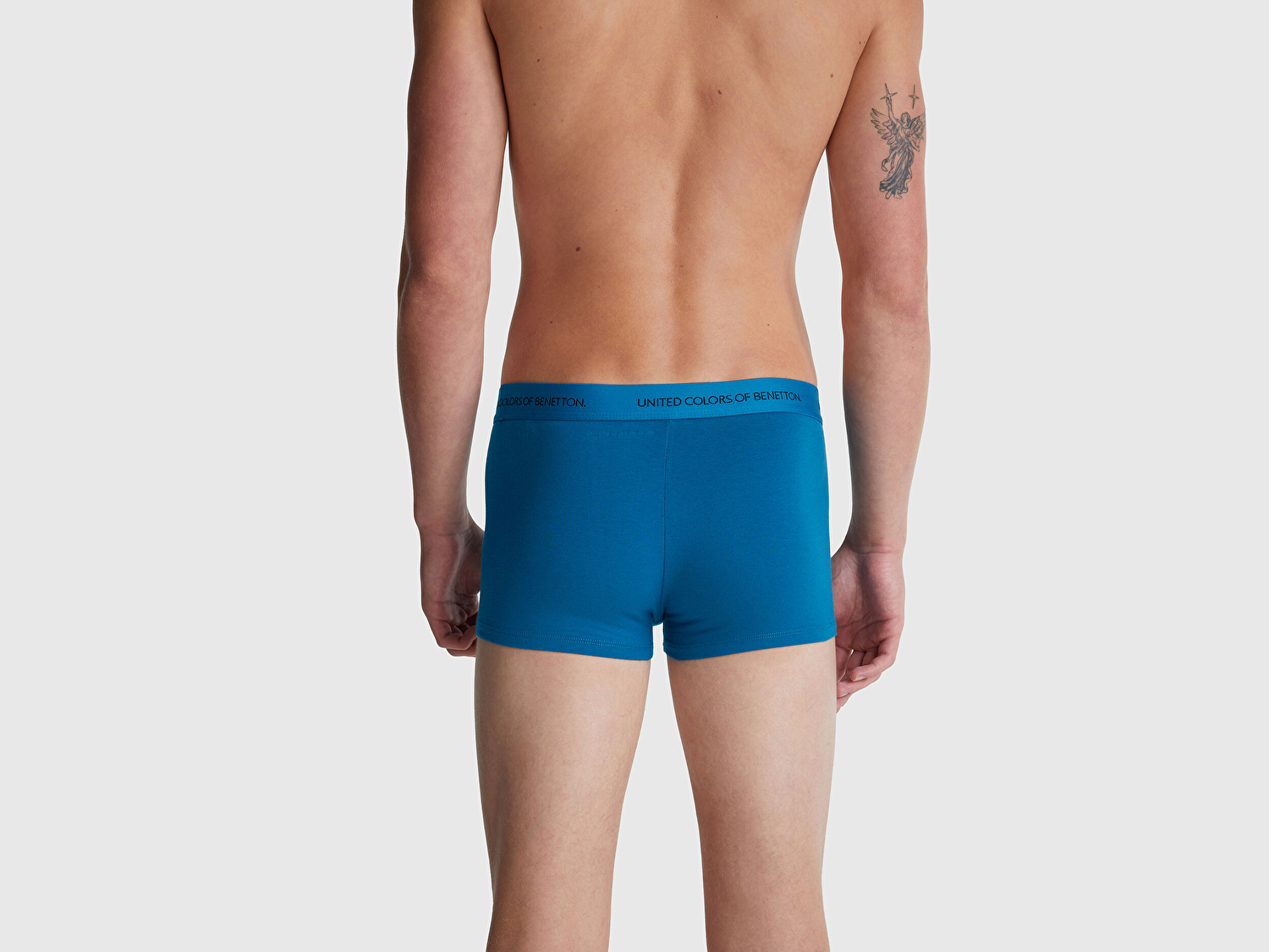 Benetton Erkek Mavi Logo Bantlı Boxer