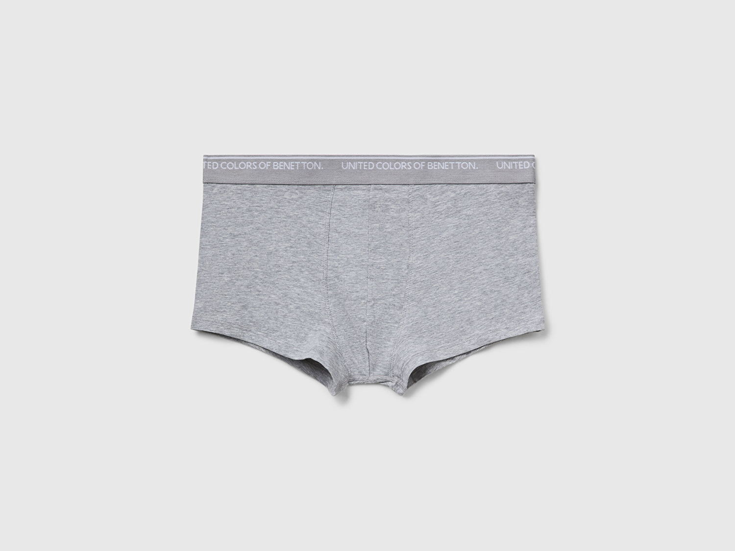 Benetton Erkek Gri Melanj Logo Bantlı Boxer