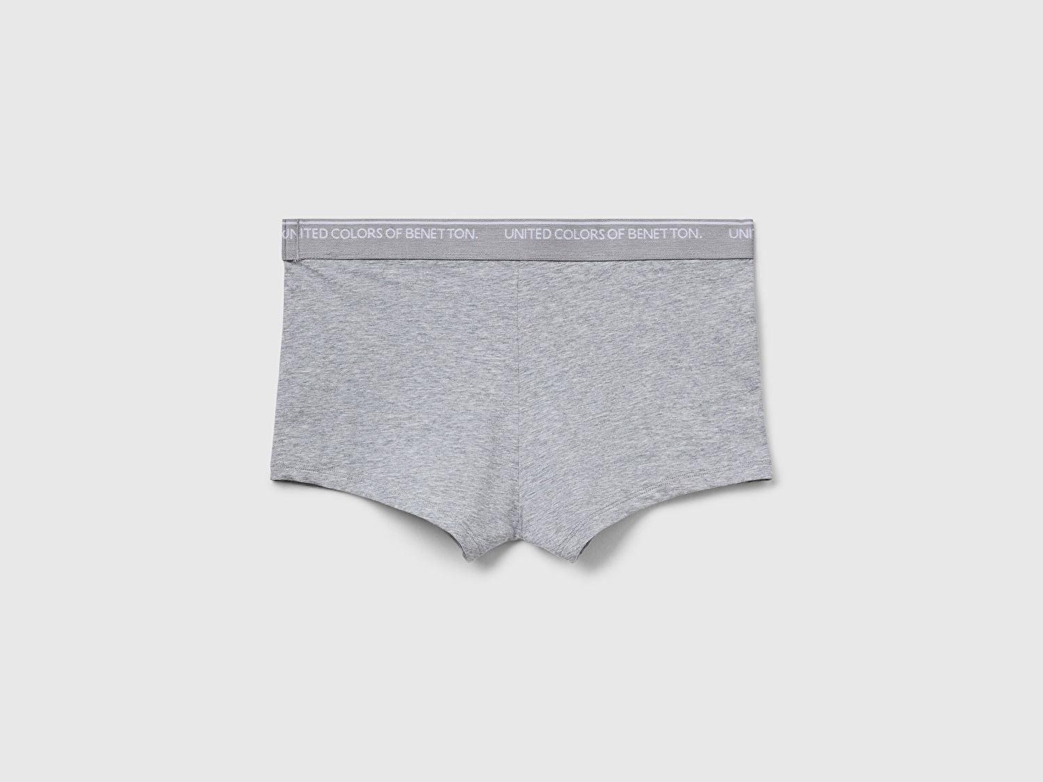 Benetton Erkek Gri Melanj Logo Bantlı Boxer