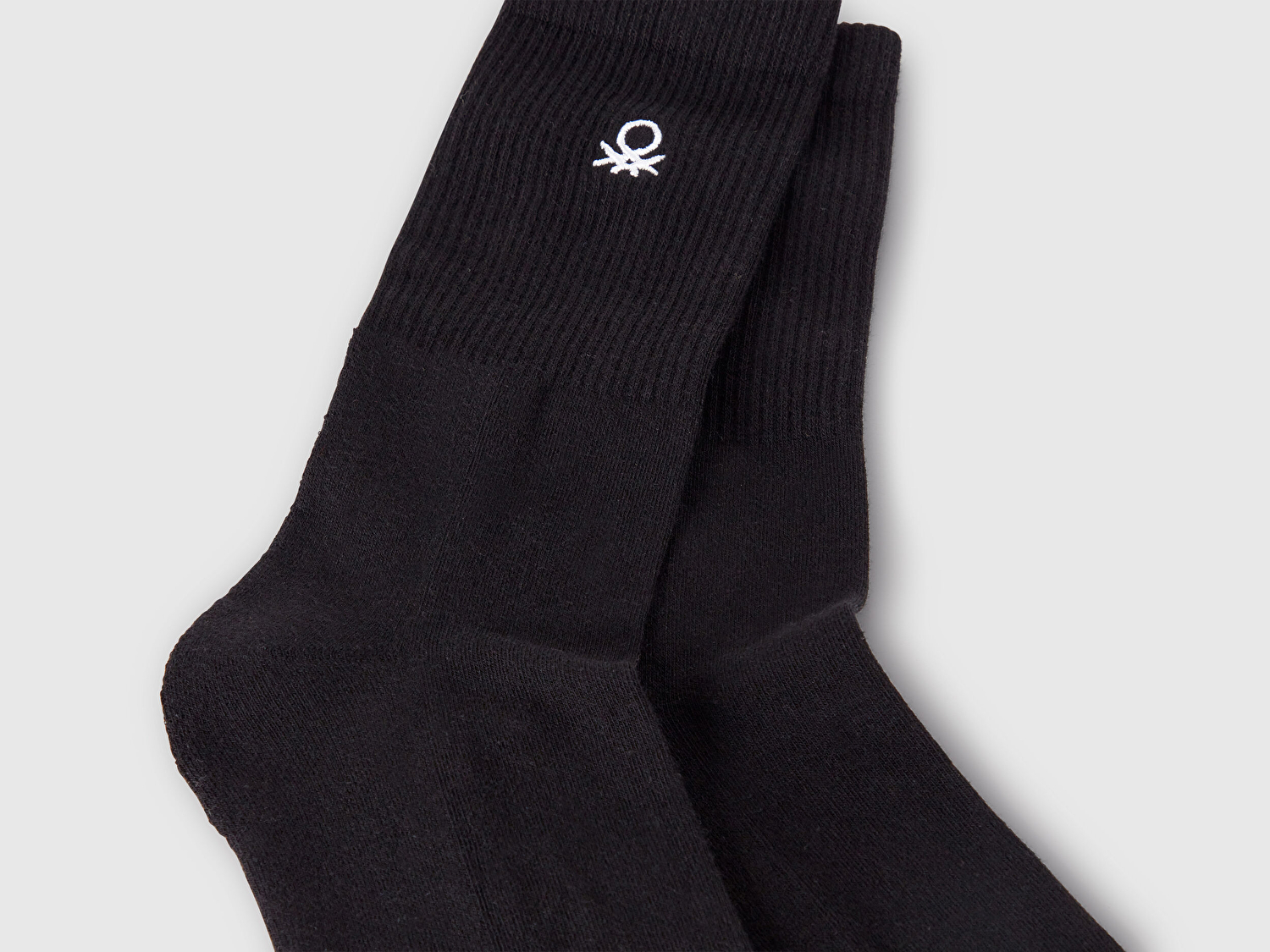 Benetton Unisex Siyah Benetton Logolu Soket Çorap