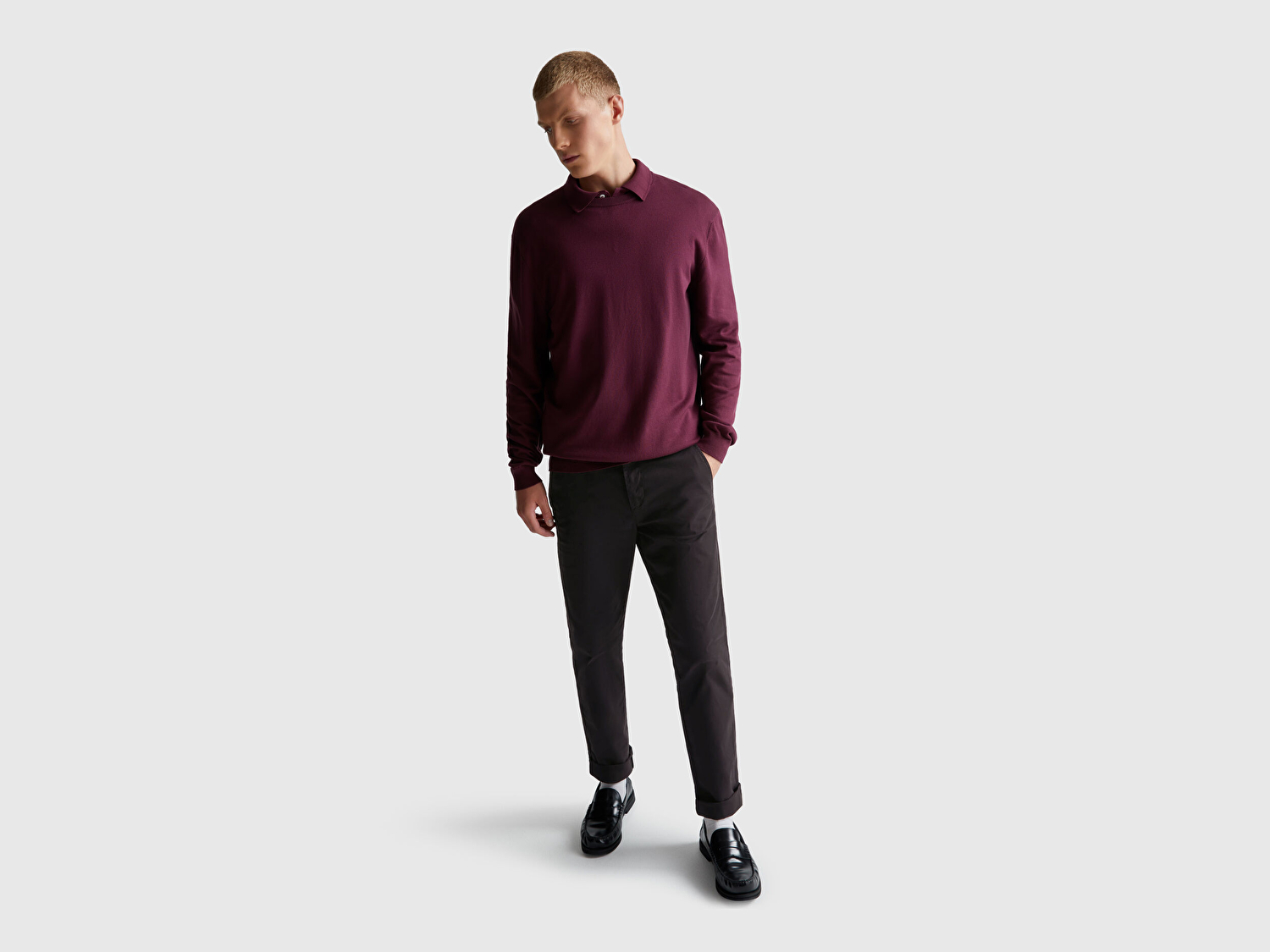 Benetton Erkek Siyah Slim Fit Chino Pantolon