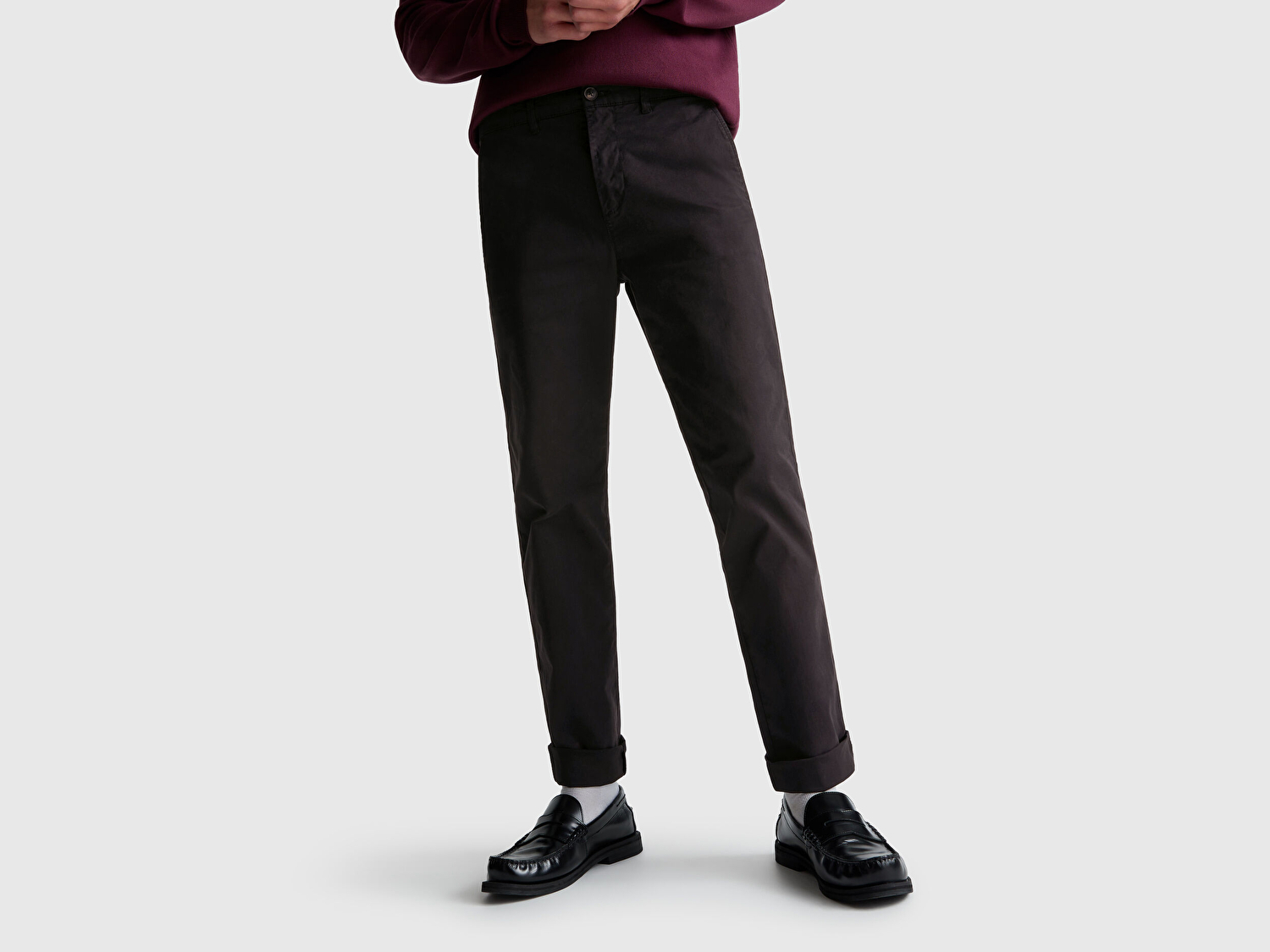 Benetton Erkek Siyah Slim Fit Chino Pantolon