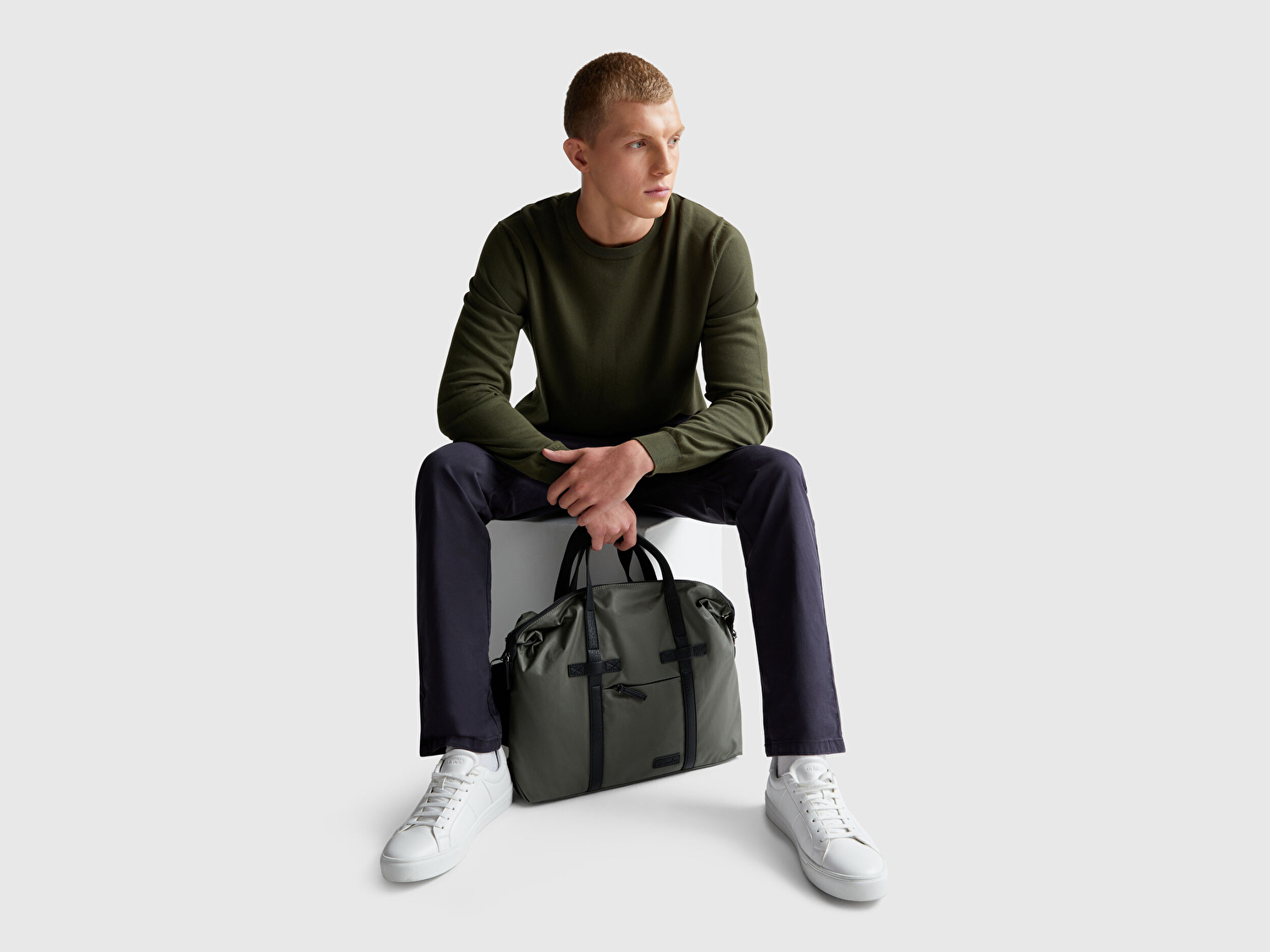 Benetton Erkek Lacivert Slim Fit Chino Pantolon
