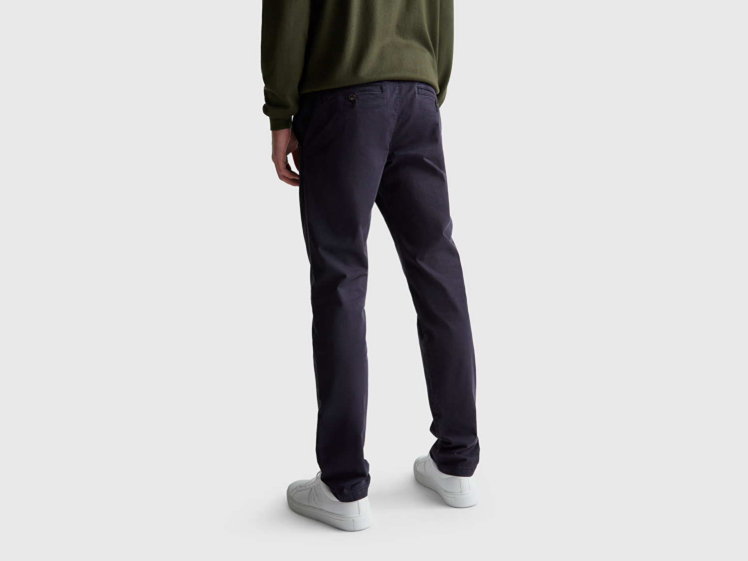 Benetton Erkek Lacivert Slim Fit Chino Pantolon