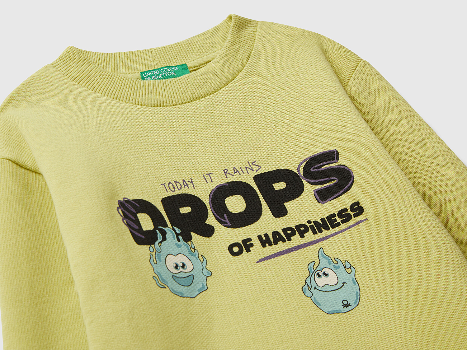 Benetton Erkek Bebek Hardal Çok Renkli Baskılı Relaxed Fit Sweatshirt