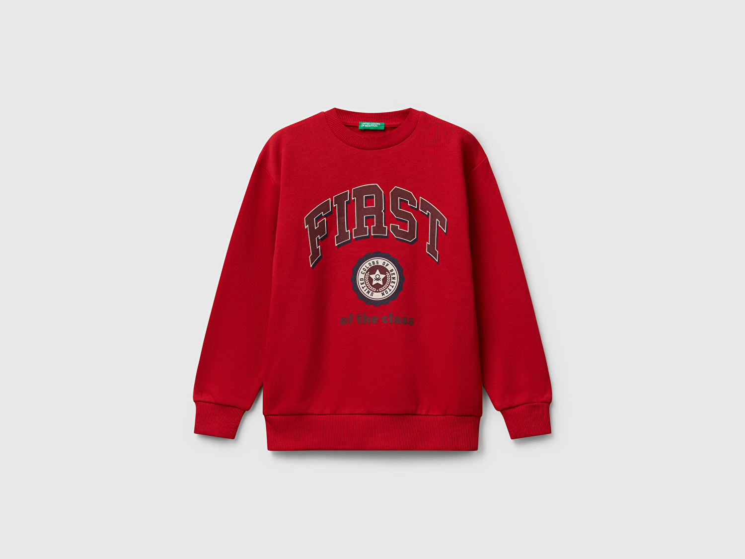Benetton Erkek Bebek Kırmızı Çok Renkli Baskılı Relaxed Fit Sweatshirt