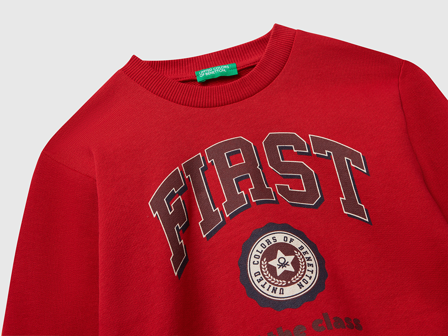 Benetton Erkek Bebek Kırmızı Çok Renkli Baskılı Relaxed Fit Sweatshirt
