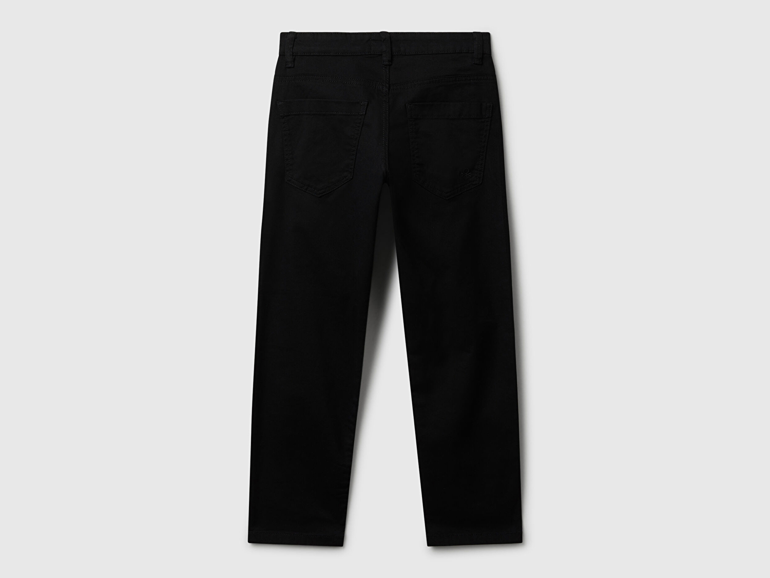 Benetton Erkek Çocuk Siyah Düğmeli Fermuarlı Slim Fit Pantolon
