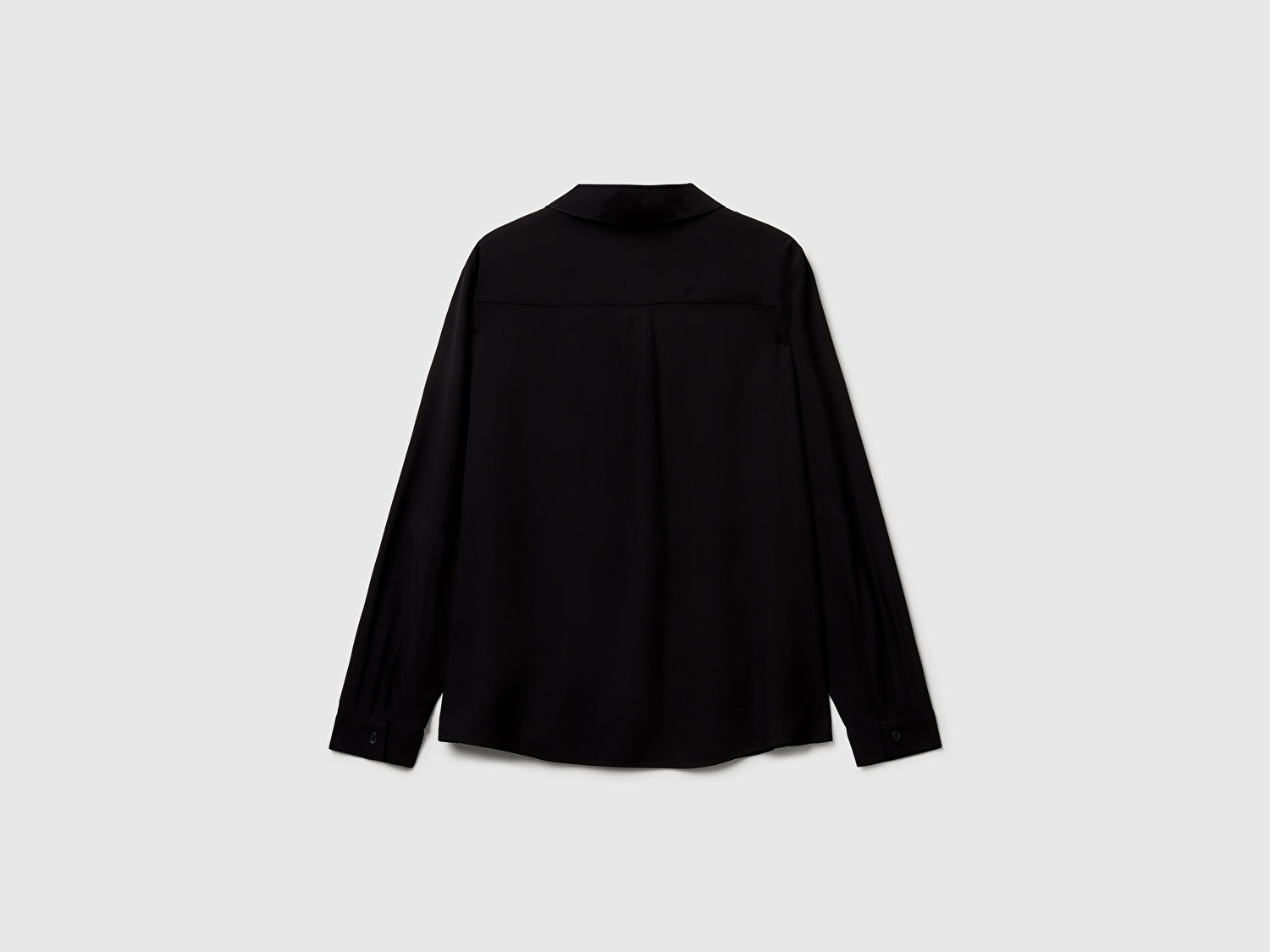 Benetton Kadın Siyah %100 Viskoz Düğmeli Gömlek