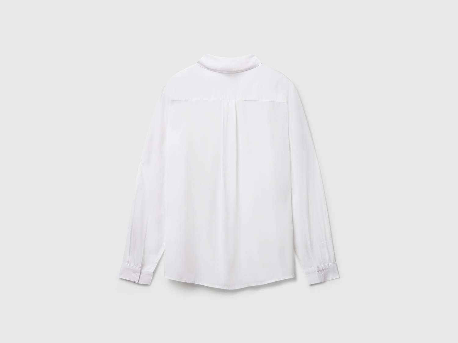 Benetton Kadın Beyaz %100 Viskoz Düğmeli Gömlek