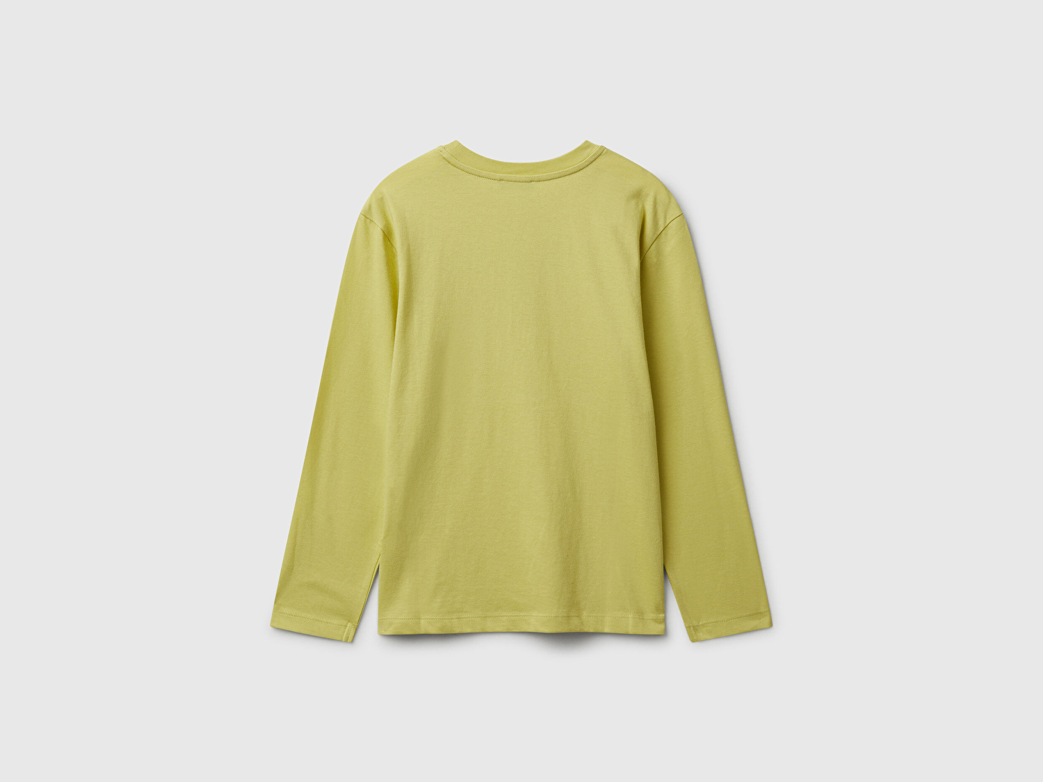 Benetton Erkek Çocuk Hardal Önü Logo Baskılı Bisiklet Yaka Jarse Uzun Kollu T-shirt
