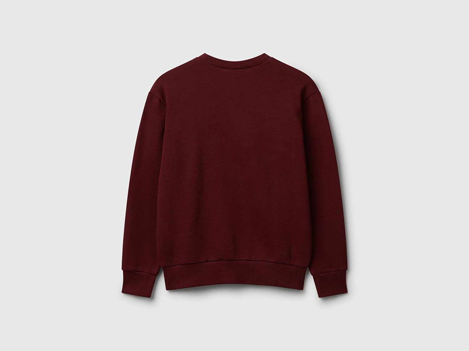 Benetton Erkek Çocuk Bordo Önü Logo Baskılı Bisiklet Yaka Regular Fit Sweatshirt