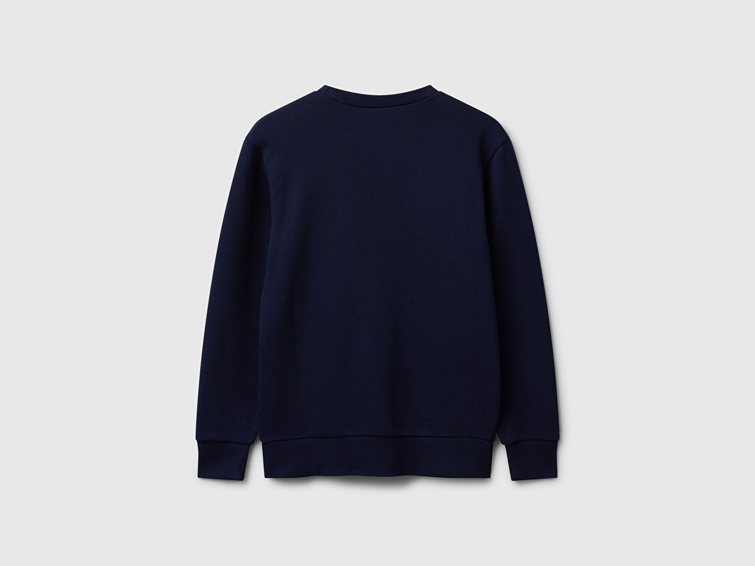Benetton Erkek Çocuk Lacivert Önü Logo Baskılı Bisiklet Yaka Regular Fit Sweatshirt