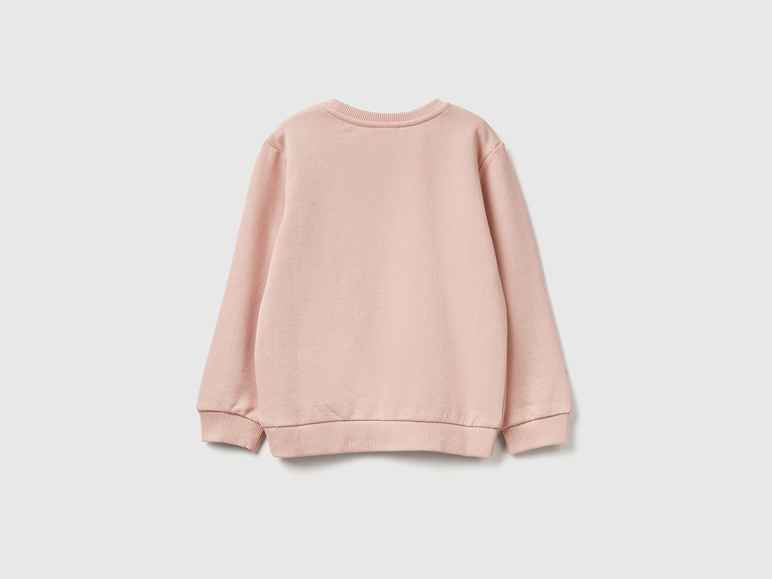 Benetton Kız Bebek Toz Pembe Grafik Baskılı Ribanalı Regular Fit Sweatshirt