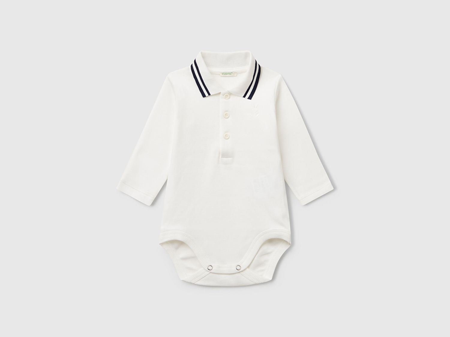 Benetton Bebek Ekru Polo Yaka Çıtçıtlı Body