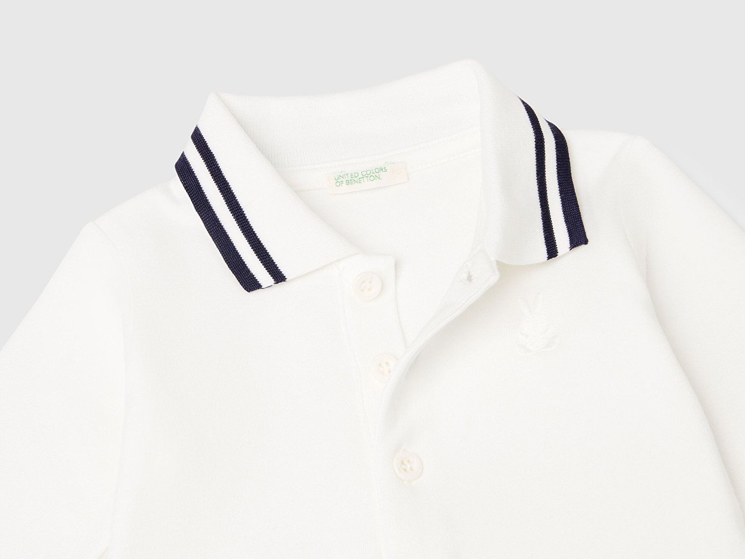 Benetton Bebek Ekru Polo Yaka Çıtçıtlı Body