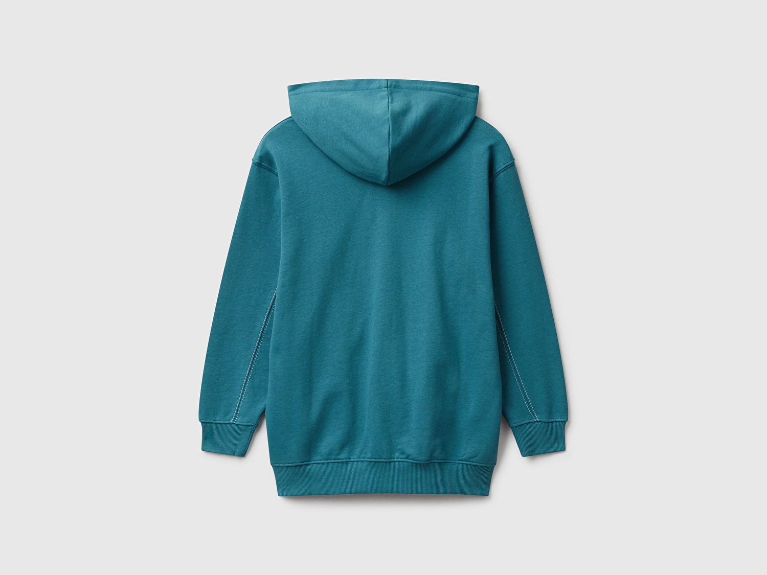 Benetton Erkek Çocuk Petrol Mavisi Logolu Etiket Detaylı Fermuarlı Kapüşonlu Sweatshirt