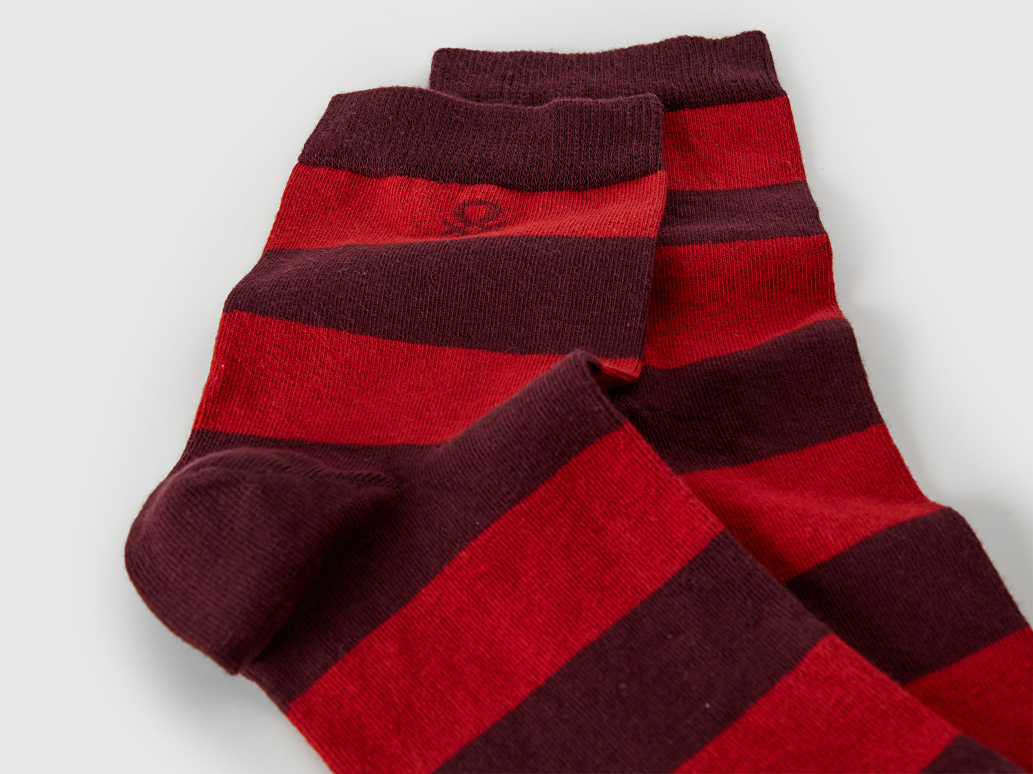 Benetton Unisex Lacivert Mix Pamuk Karışımlı Desenli Logo Detaylı Çorap