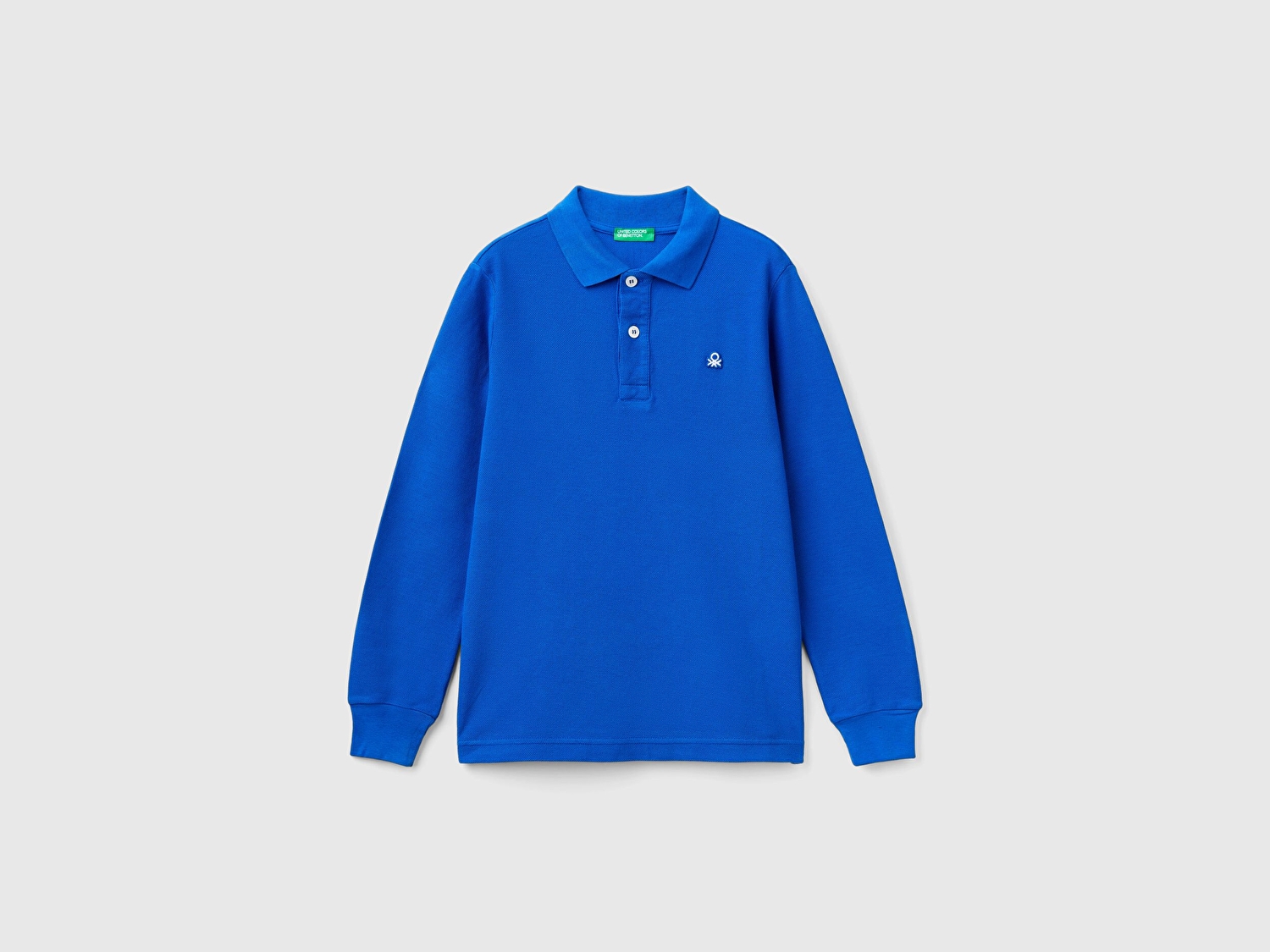 Benetton Erkek Çocuk Saks Mavisi Logolu Polo T-Shirt