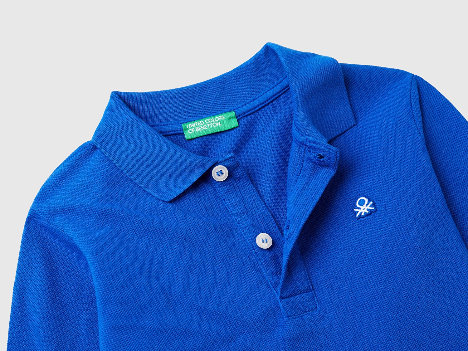 Benetton Erkek Bebek Saks Mavisi Logolu Polo T-Shirt