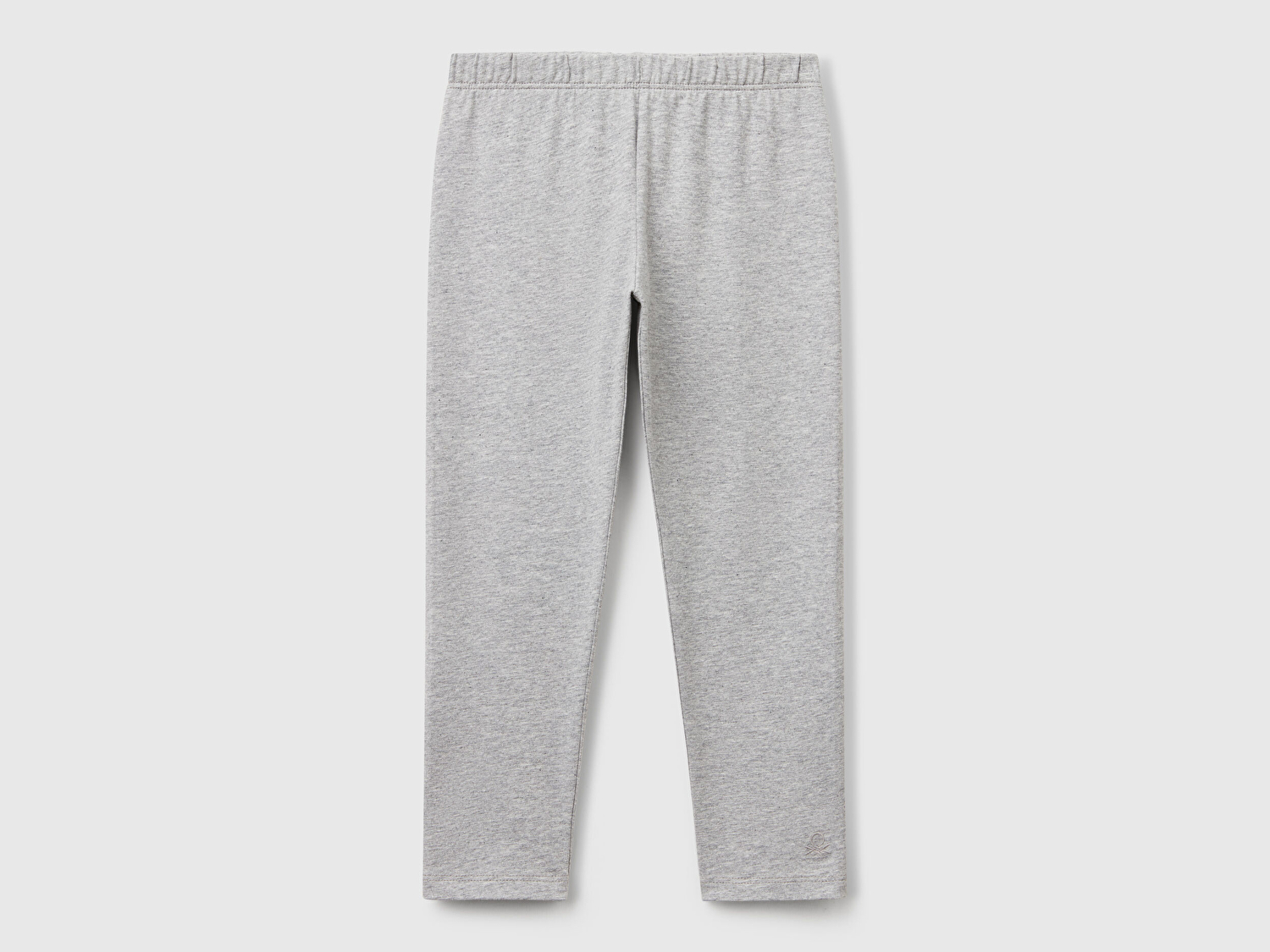 Benetton Kız Bebek Gri Melanj Benetton Logolu Uzun Tayt