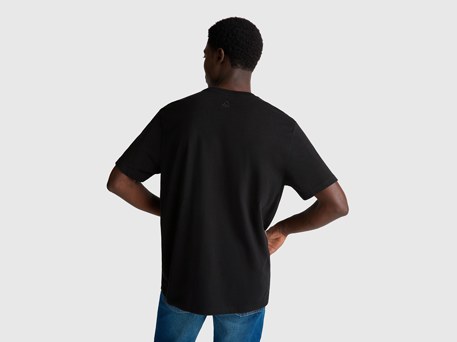 Benetton Erkek %100 Pamuk Yama Cep Detaylı Oversize T-Shirt