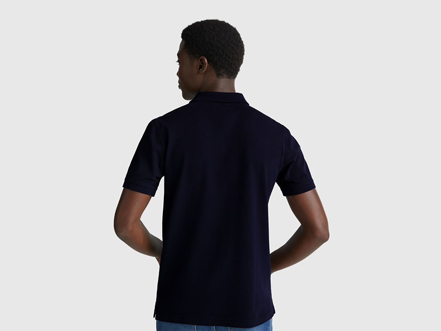 Benetton Erkek Lacivert %100 Koton Slim Fit Polo T-Shirt