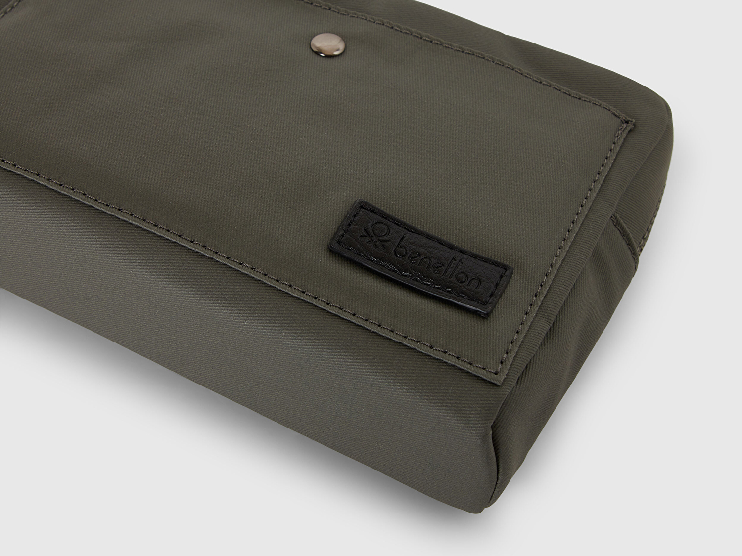 Benetton Erkek Haki Yeşilli Pamuk Karışımlı Logo Detaylı Cüzdan