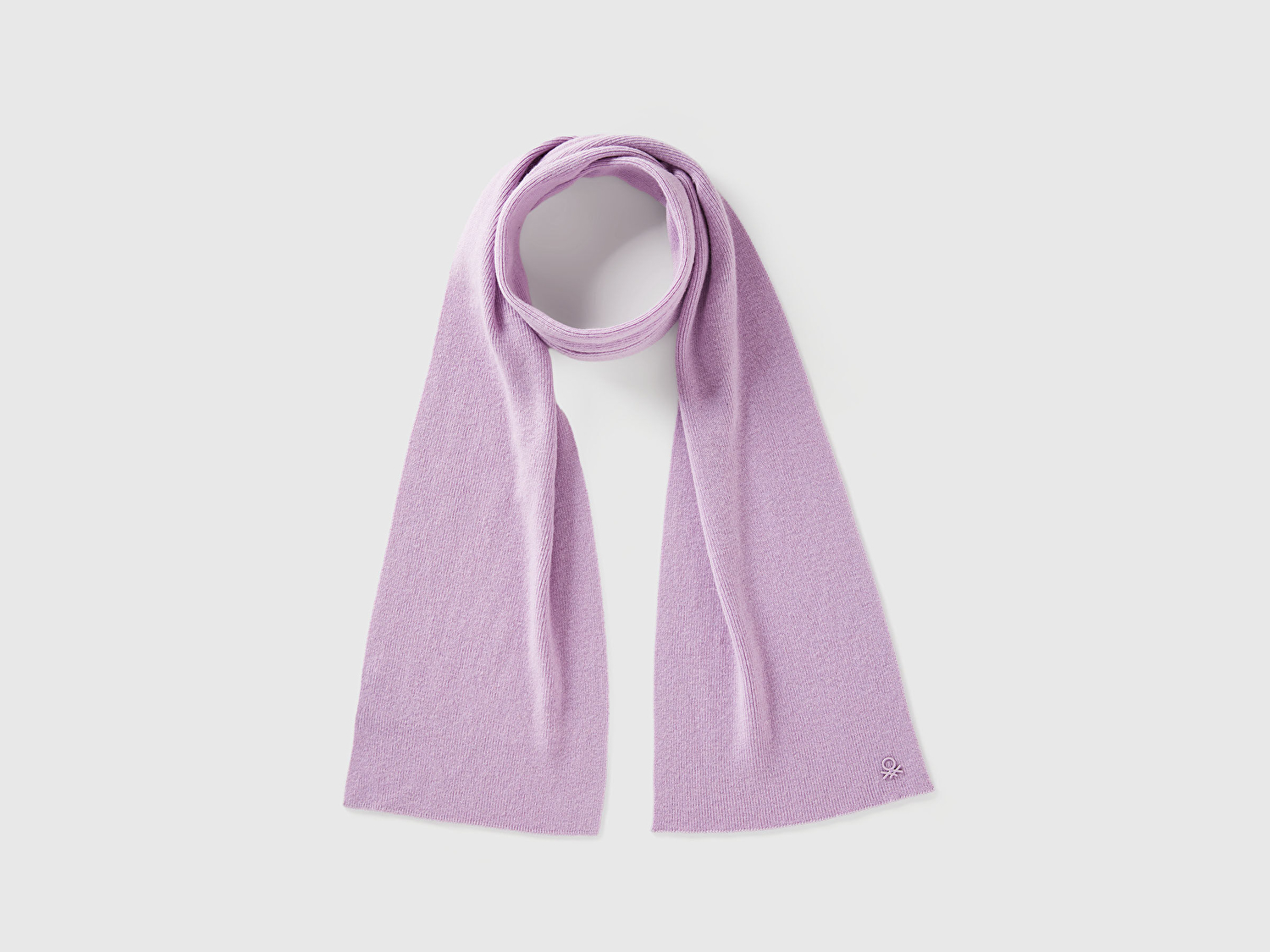 Erkek Çocuk Lila Yün ve Viskoz Karışımlı Logo Nakışlı Atkı