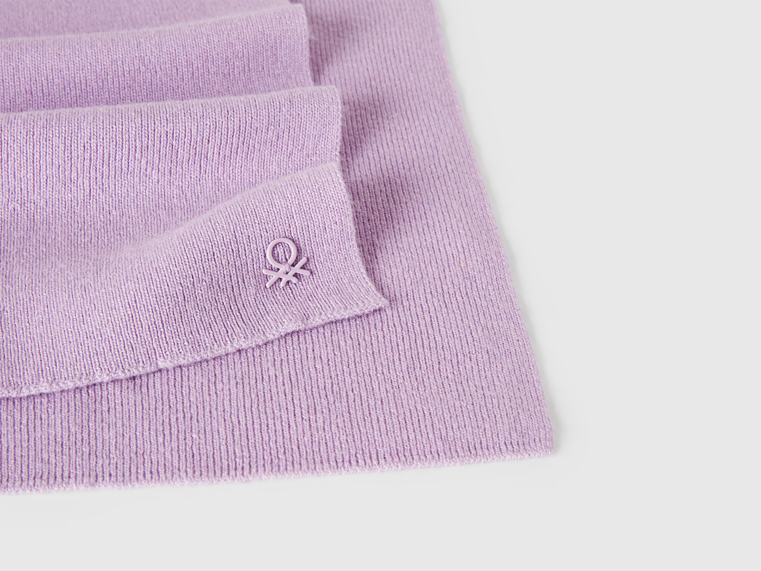 Erkek Çocuk Lila Yün ve Viskoz Karışımlı Logo Nakışlı Atkı