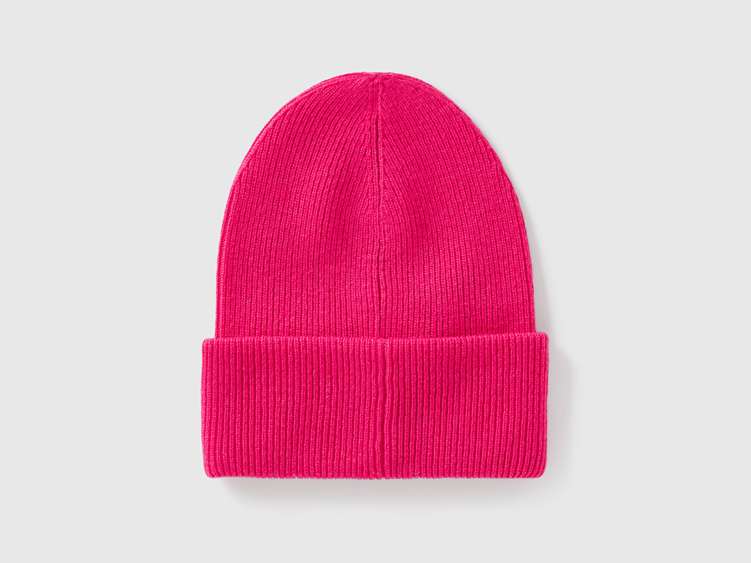 Benetton Erkek Çocuk Pembe Yün ve Viskoz Karışımlı Logo Nakışlı Bere 