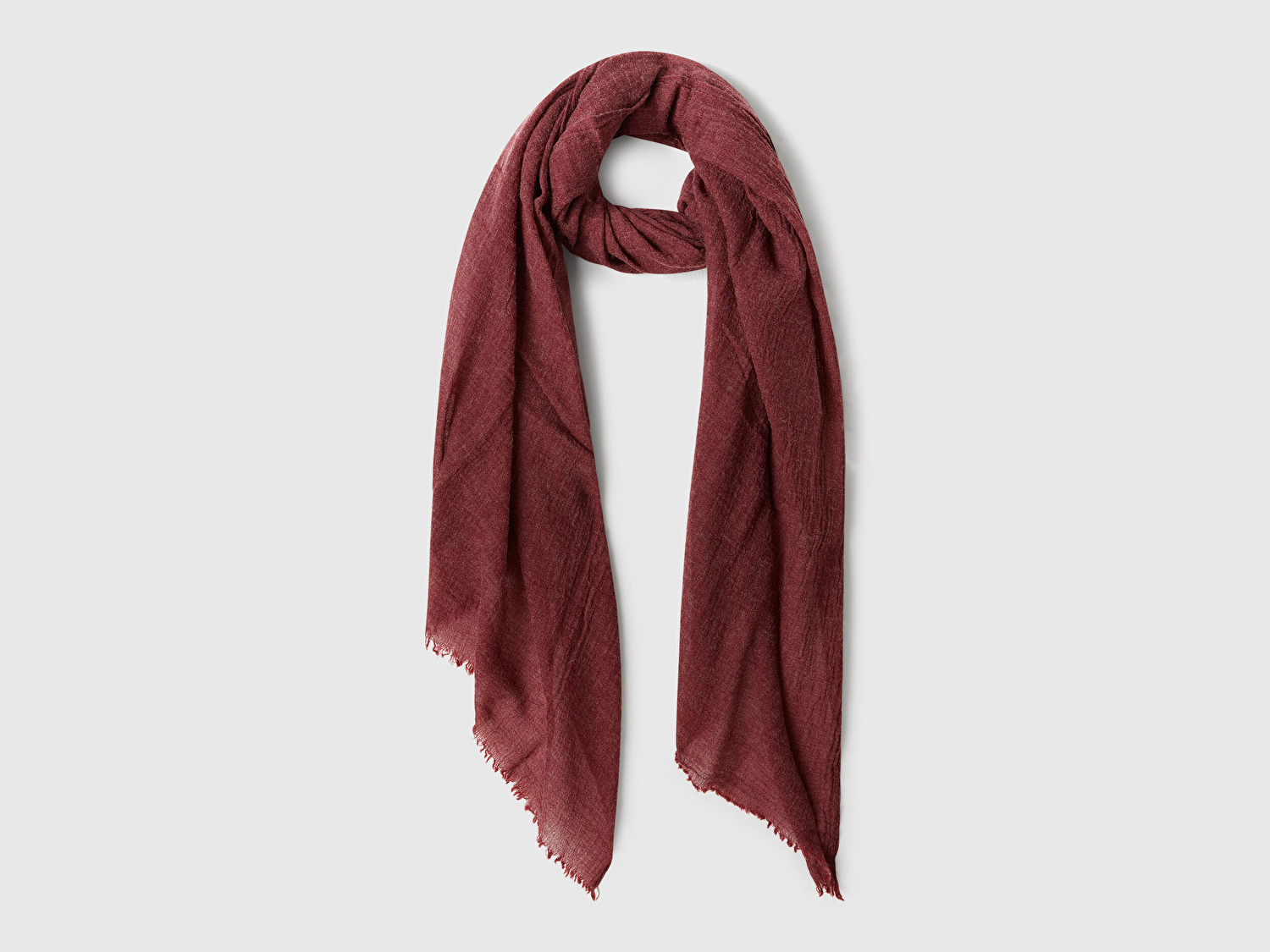 Erkek Mürdüm Akrilik ve Yün Karışımlı Şal Atkı