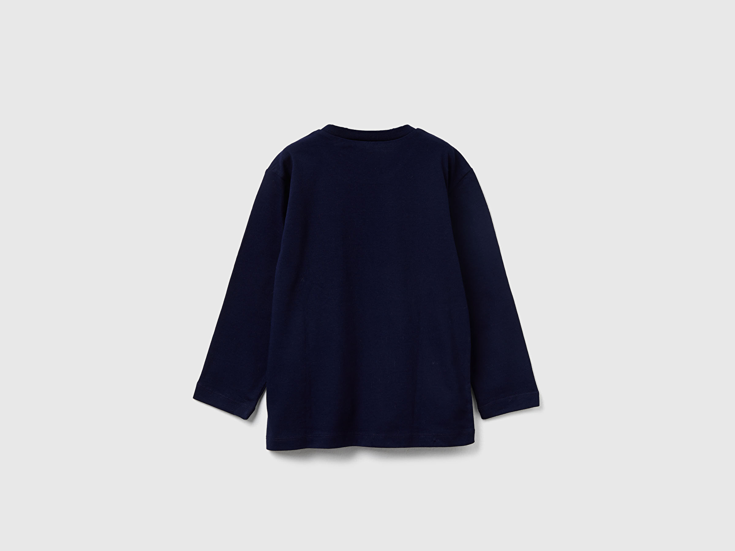 Benetton Erkek Bebek Lacivert Baskılı Relaxed Fit Jarse Uzun Kollu T-shirt