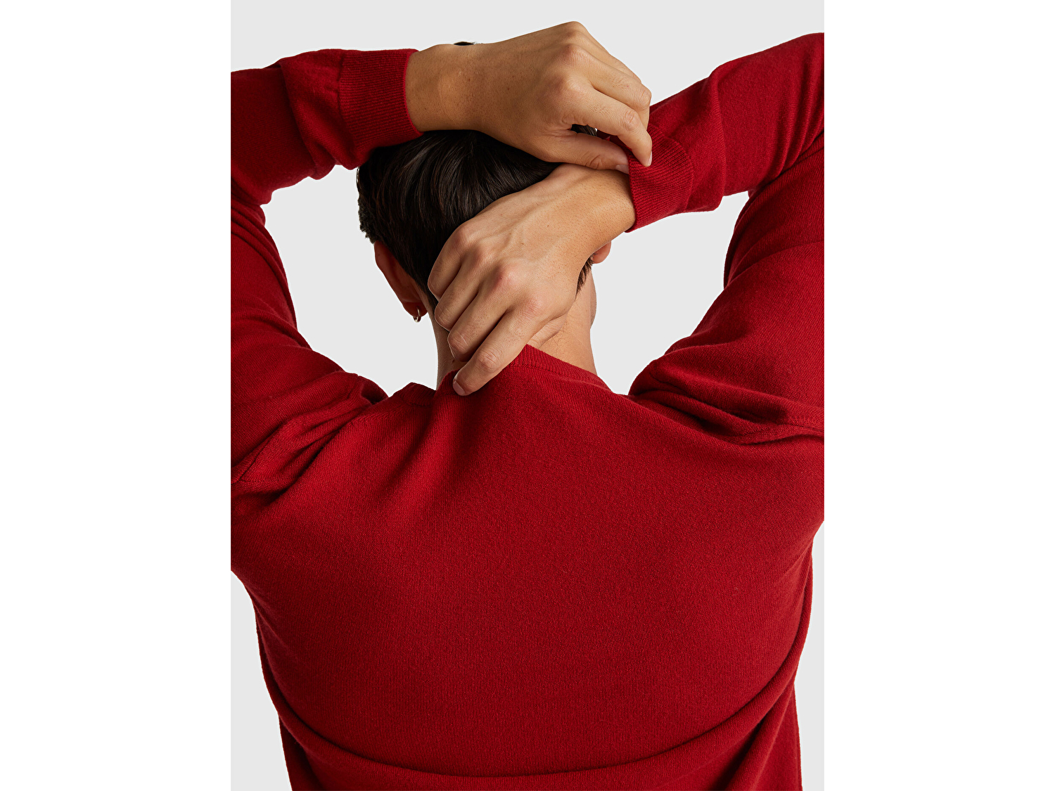 Benetton Erkek Bordo %100 Merino Bisiklet Yaka  Kazak