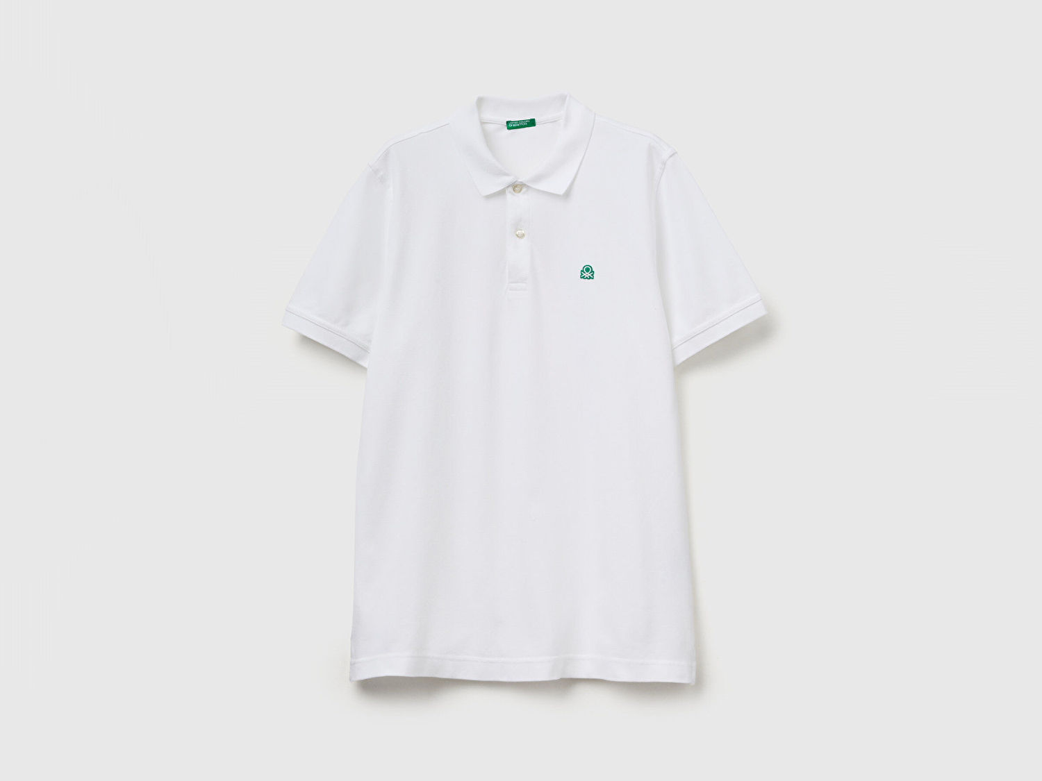 Benetton Erkek Beyaz %100 Koton Slim Fit Polo T-Shirt