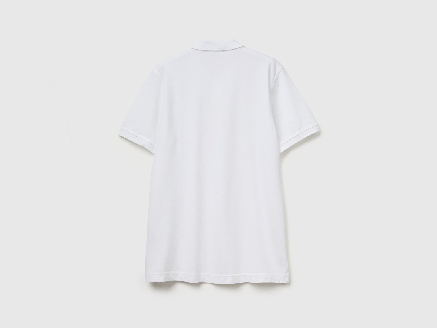 Benetton Erkek Beyaz %100 Koton Slim Fit Polo T-Shirt