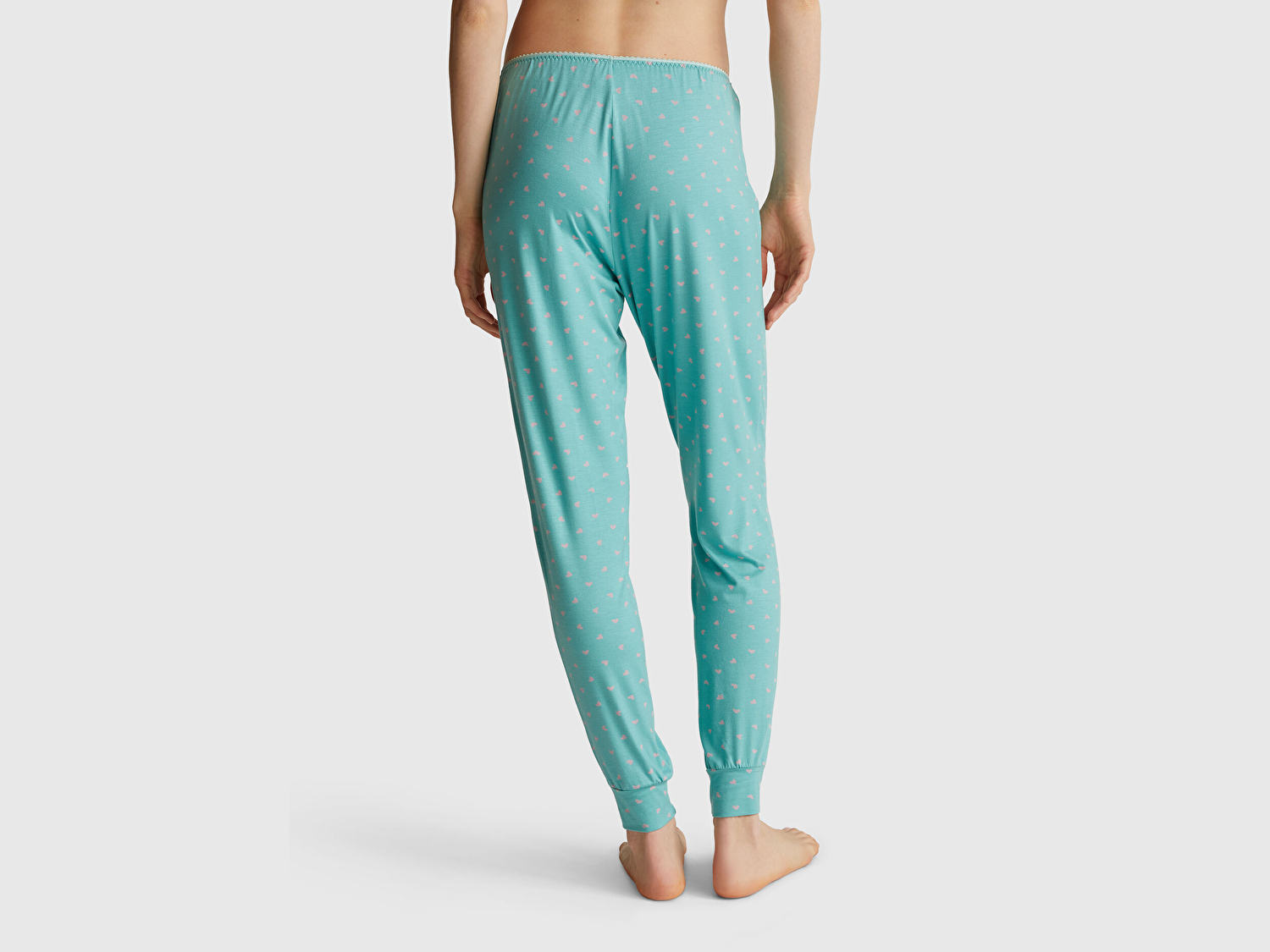 Benetton Kadın Turkuaz Viskoz Karışımlı Esnek Pijama Altı