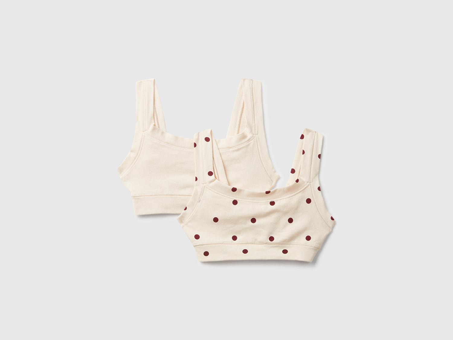 Benetton Kız Çocuk Ekru  Düz Renk ve Desenli 2'li Bralet Seti