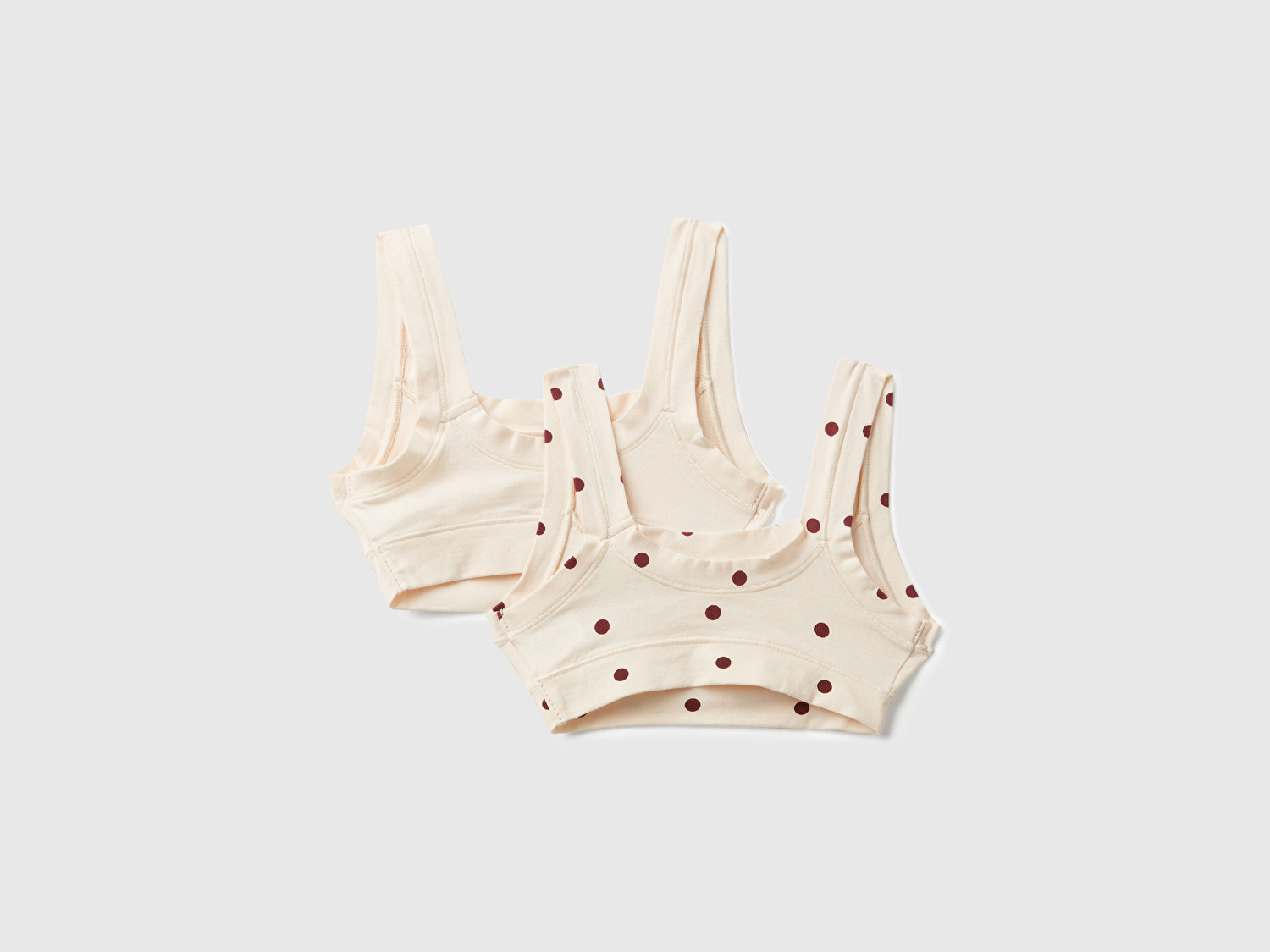 Benetton Kız Çocuk Ekru  Düz Renk ve Desenli 2'li Bralet Seti