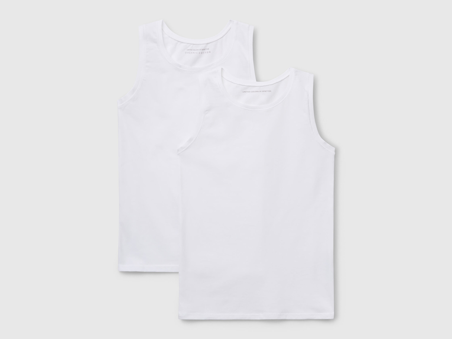 Benetton Kız Çocuk Beyaz Kalın Askılı 2'li Atlet Seti