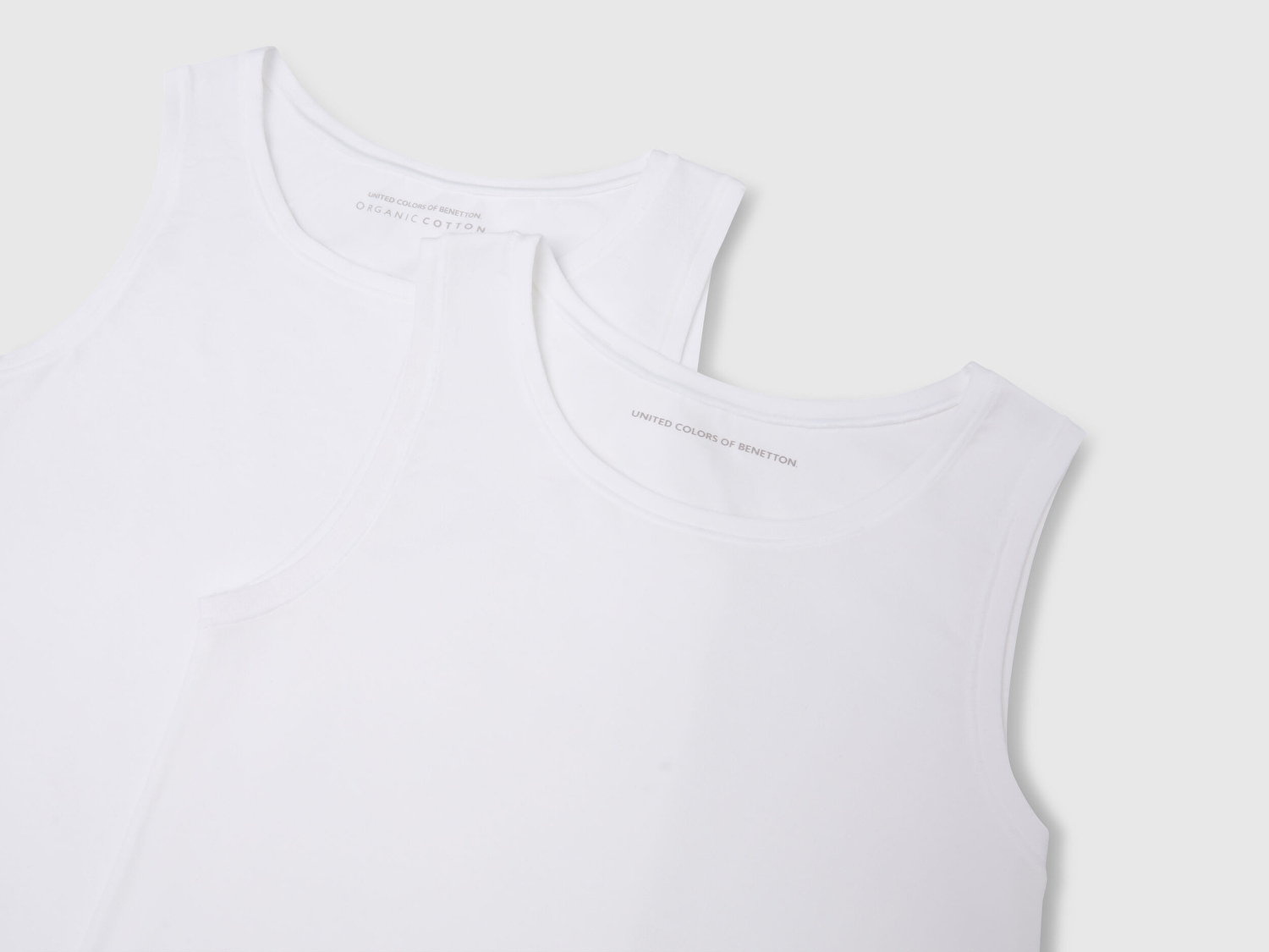 Benetton Kız Çocuk Beyaz Kalın Askılı 2'li Atlet Seti