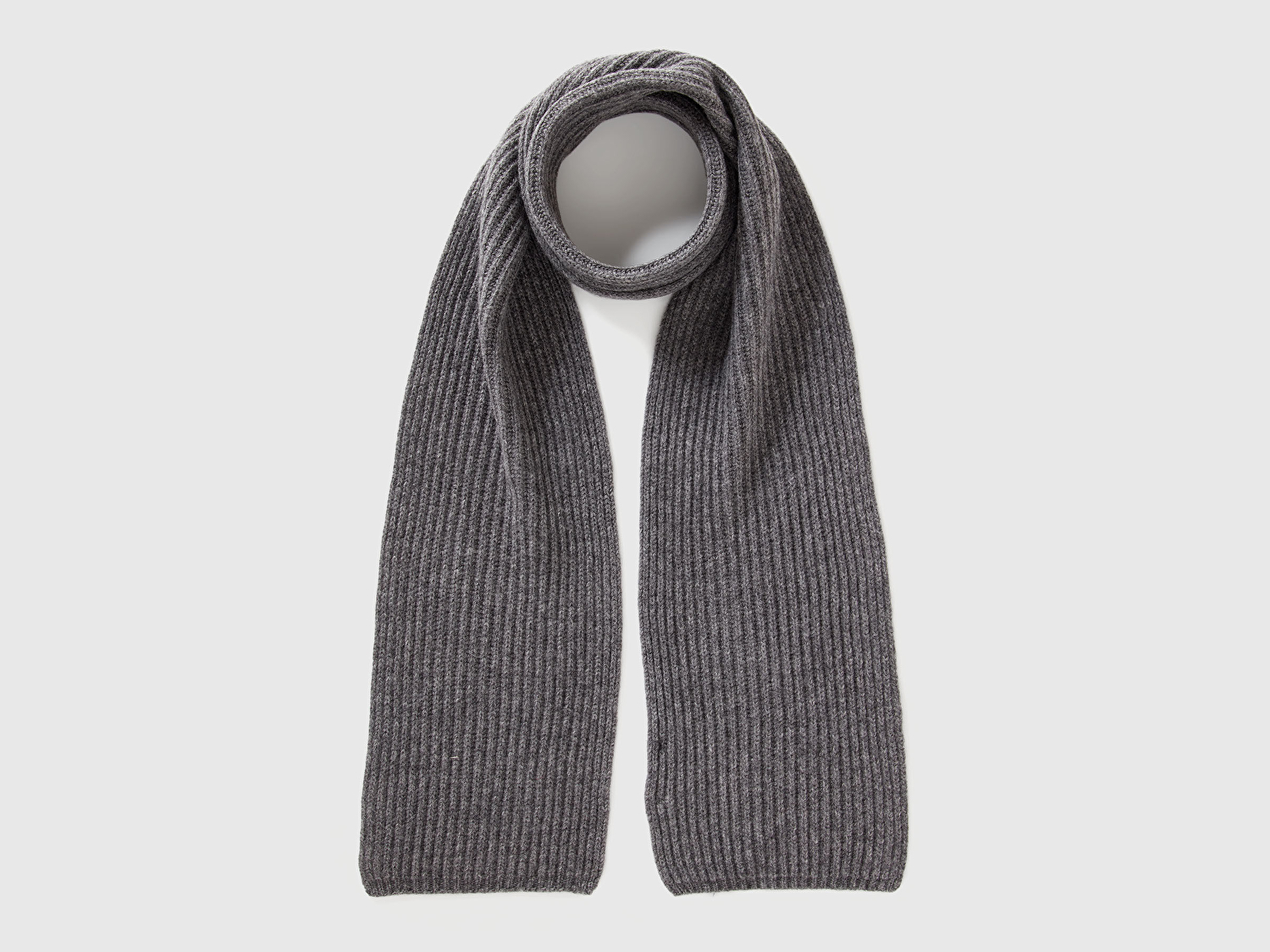 Benetton Erkek Antrasit Melanj Yün Atkı