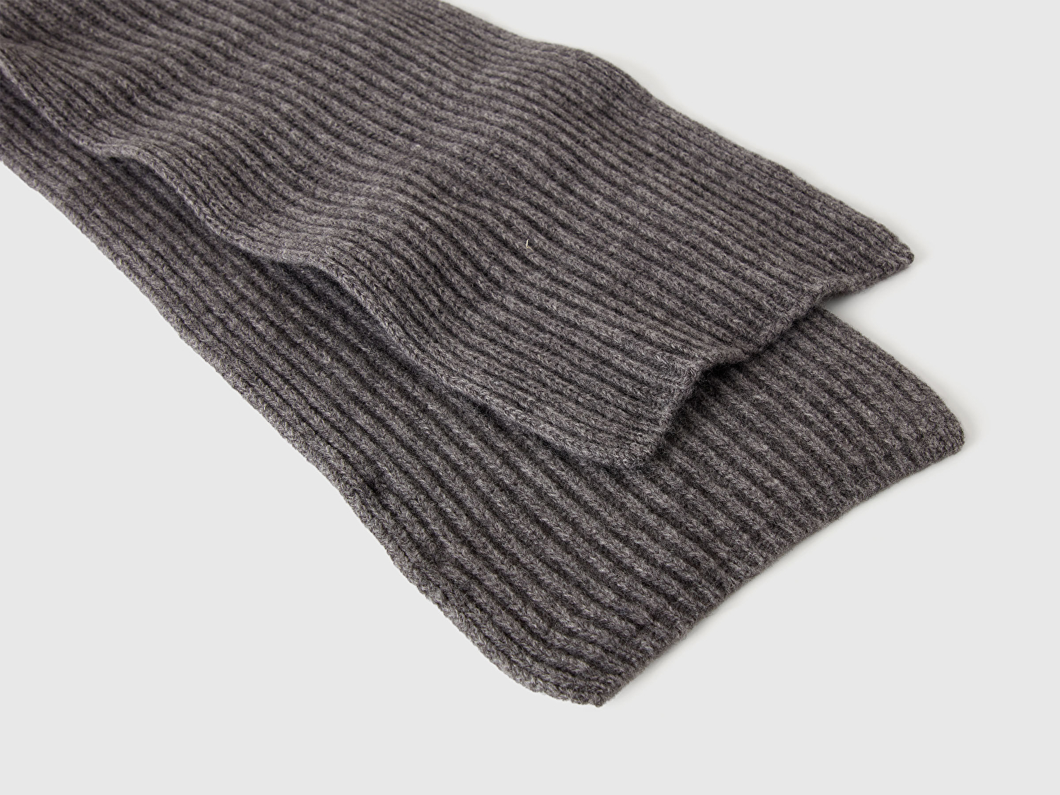 Benetton Erkek Antrasit Melanj Yün Atkı