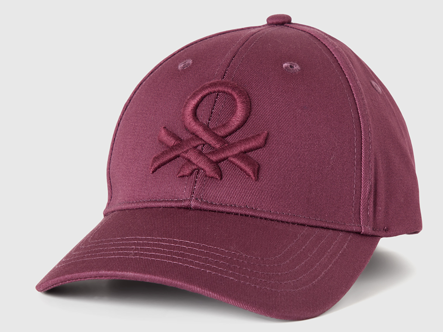 Erkek Mürdüm Önü Logo İşlemeli Beyzbol Şapkası