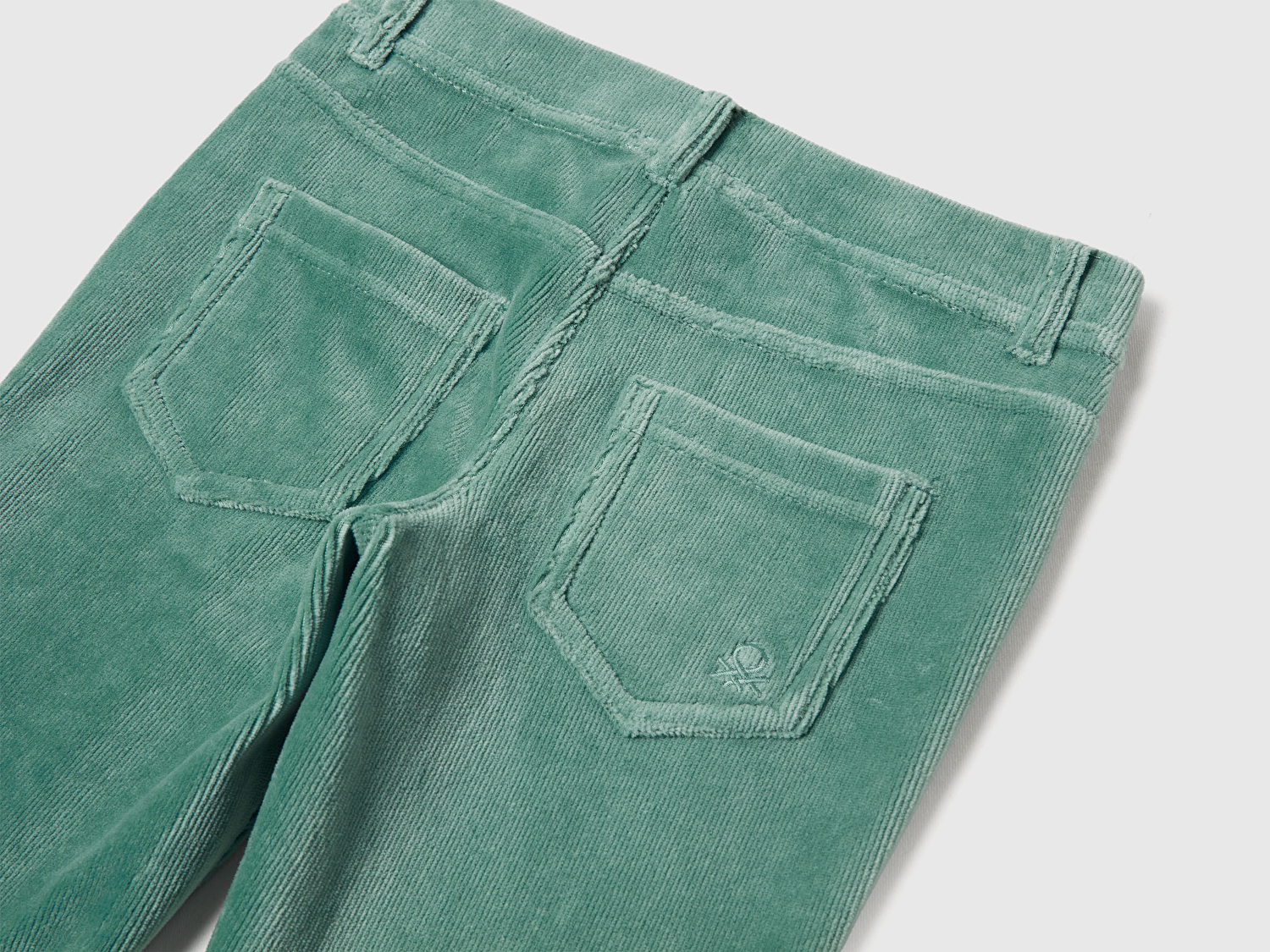 Benetton Kız Çocuk Gri-Yeşil Kadife Tayt