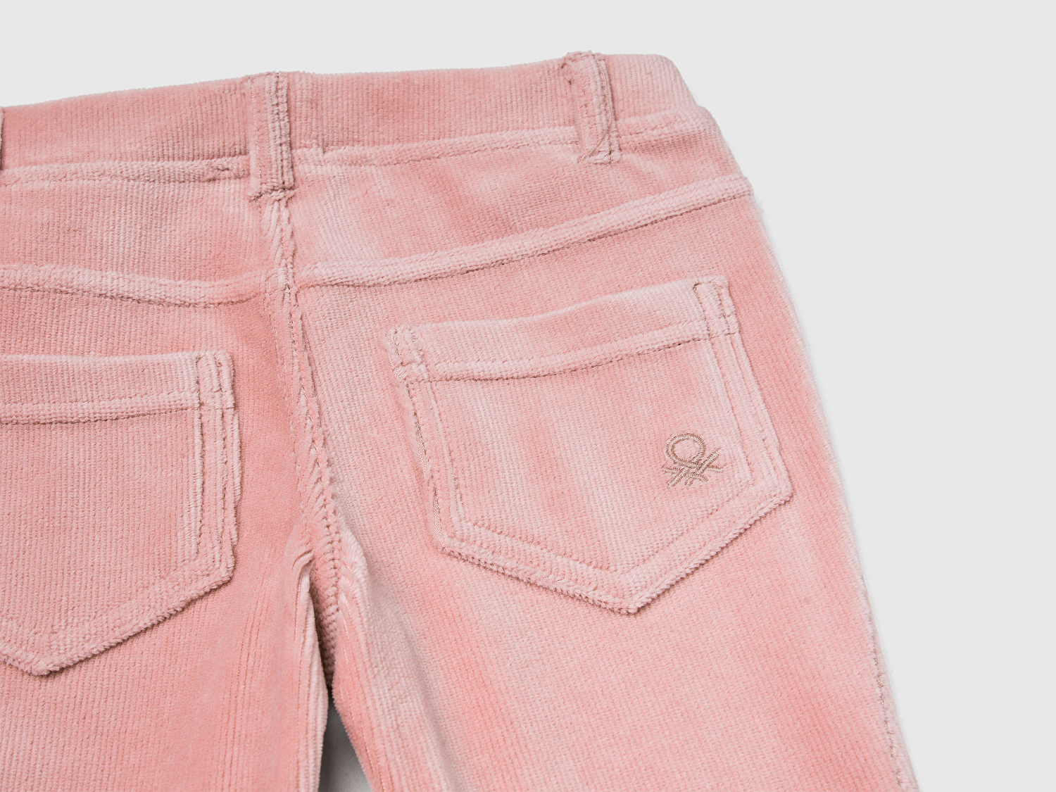 Benetton Kız Bebek Toz Pembe Fitilli Kadife Tayt