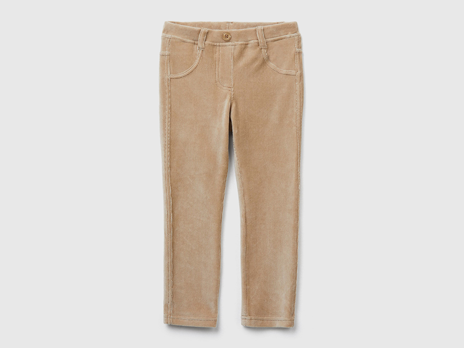 Benetton Kız Bebek Bej Fitilli Kadife Tayt