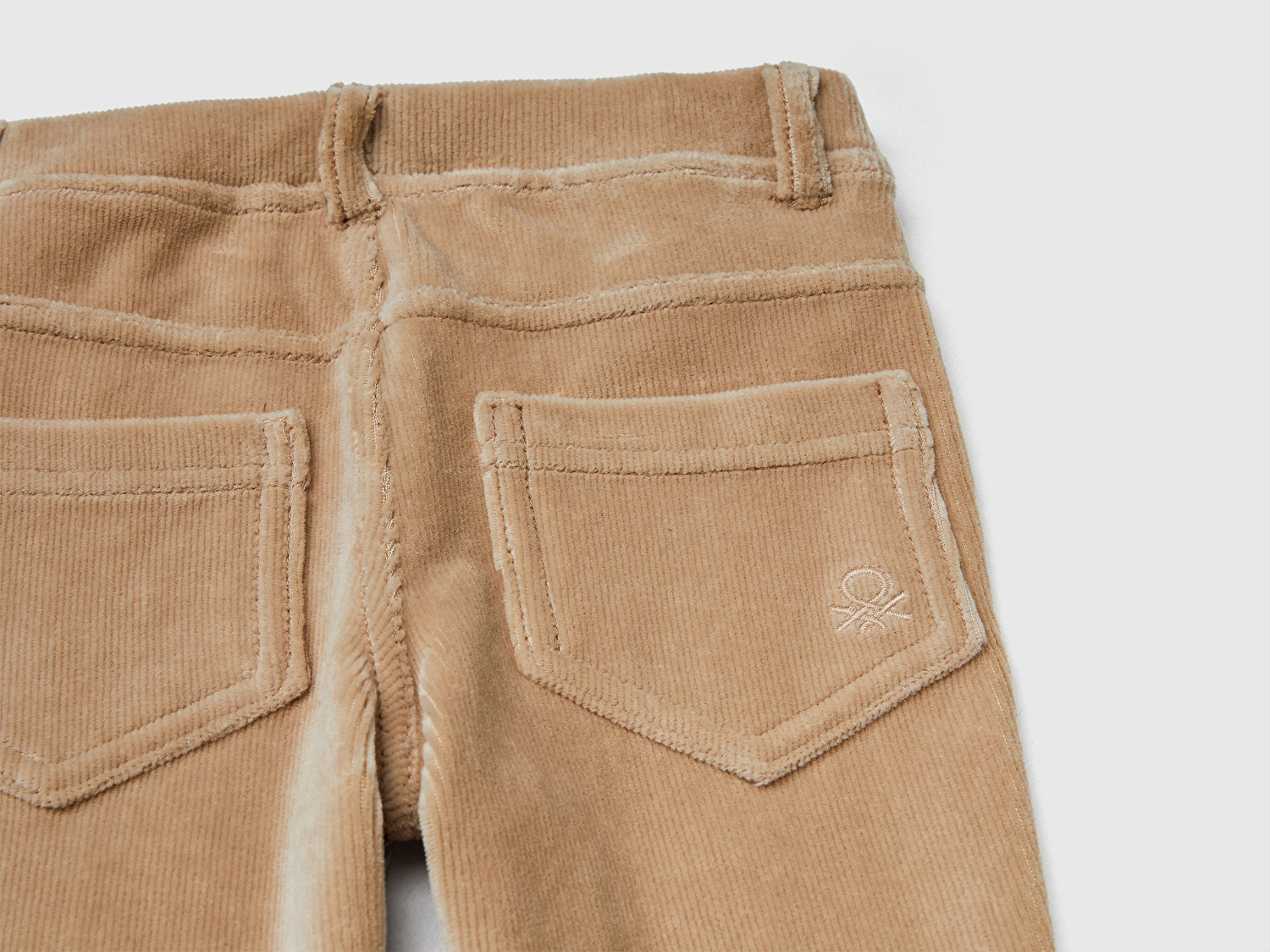 Benetton Kız Bebek Bej Fitilli Kadife Tayt